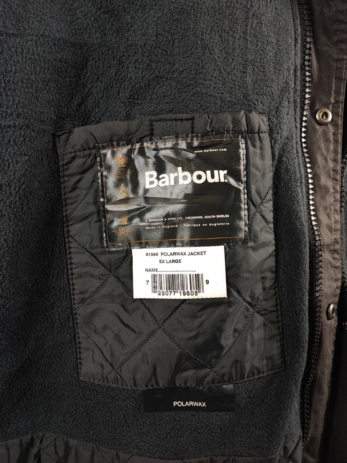 Barbour Giacca da Uomo nera cerata XLarge Man Polarwax Black Jacket Size XL
