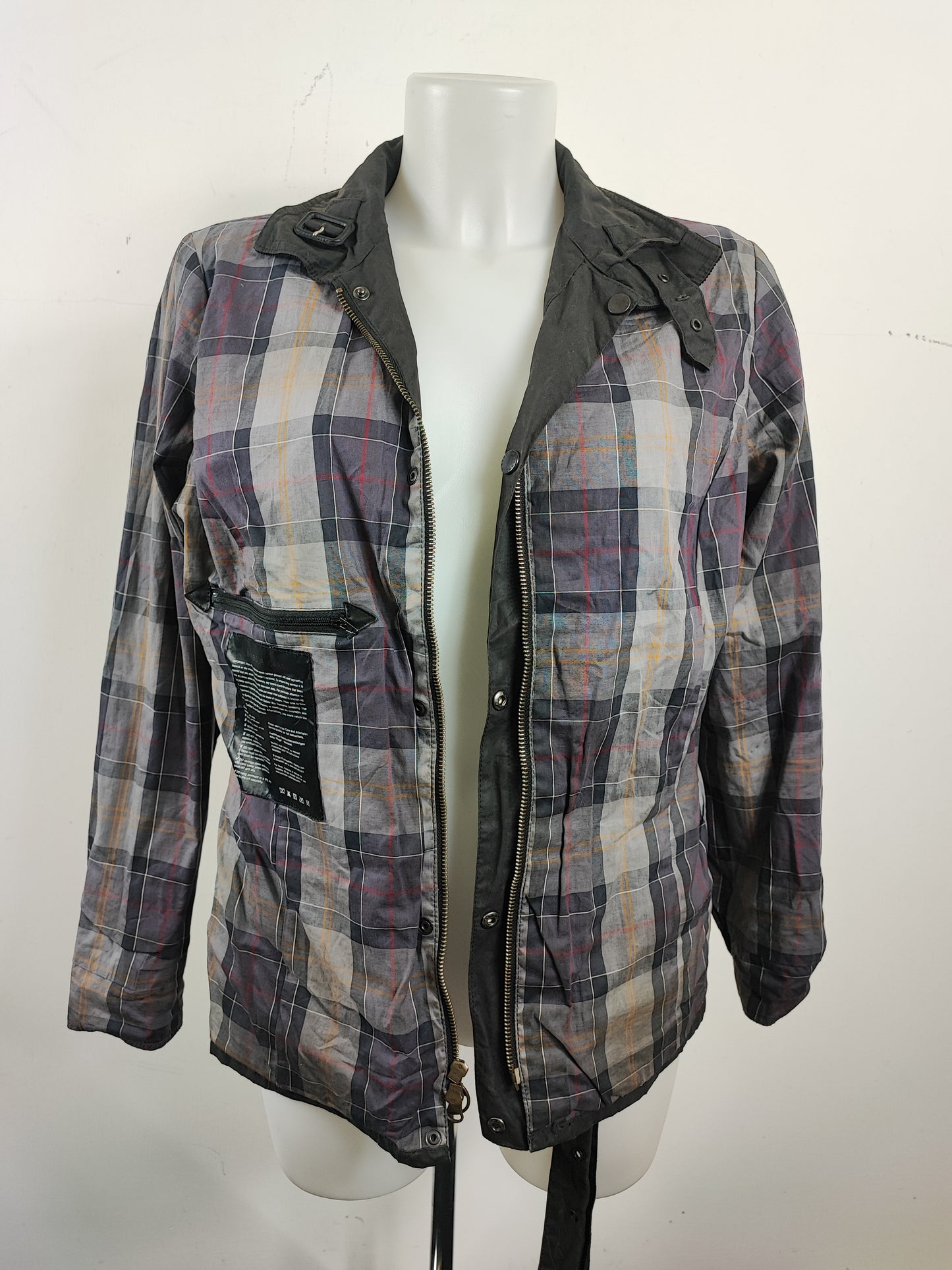 Barbour Giacca corta nera cerata Flyweight Amelia Medium Tg. 42 Black Wax Flyweight Amelia Uk12