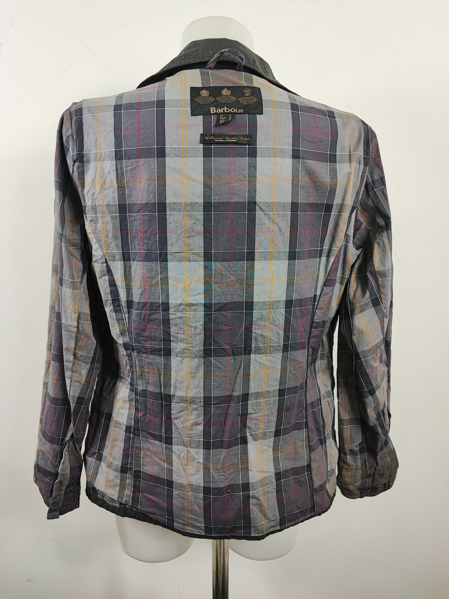 Barbour Giacca corta nera cerata Flyweight Amelia Medium Tg. 42 Black Wax Flyweight Amelia Uk12