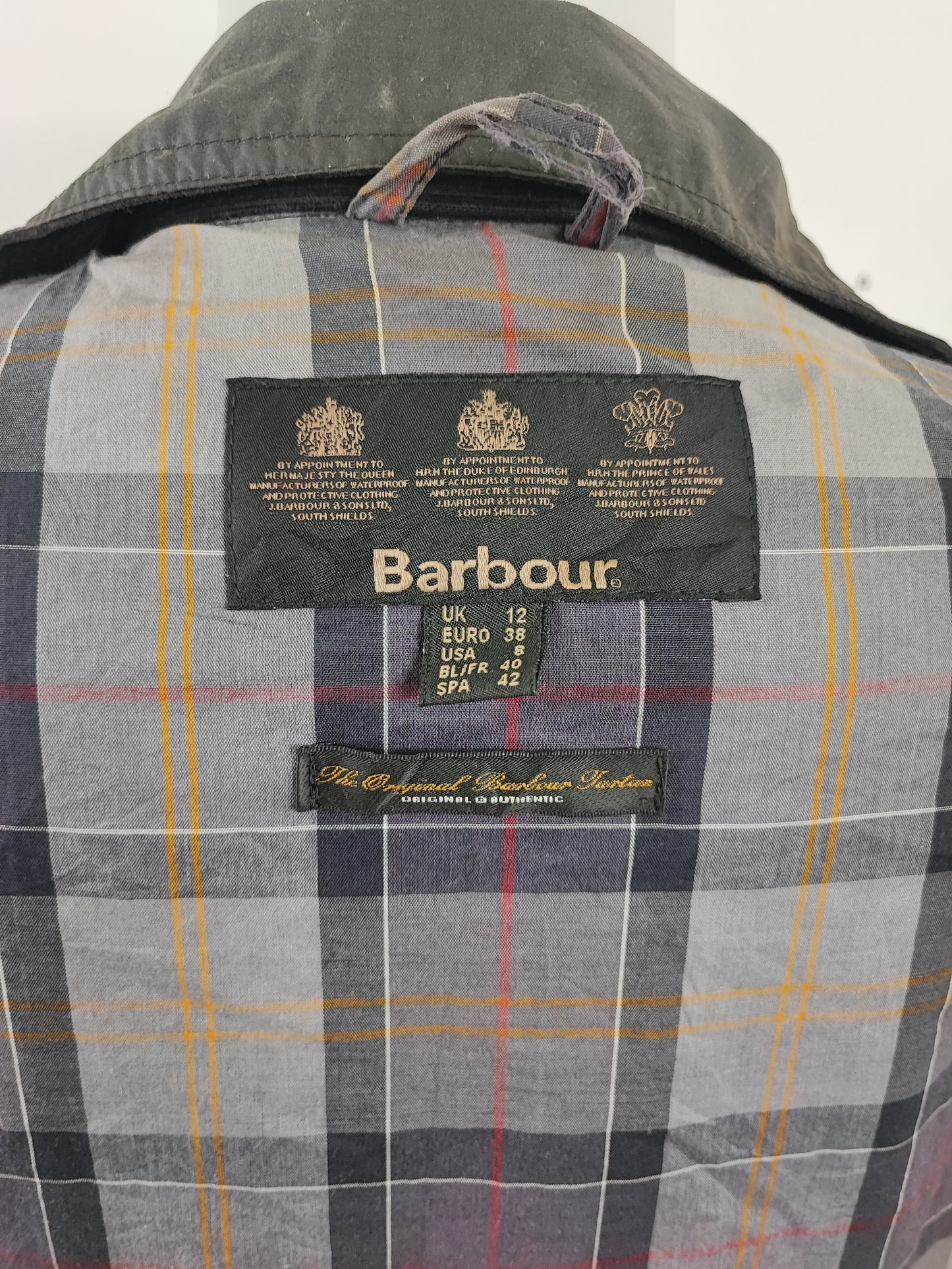 Barbour Giacca corta nera cerata Flyweight Amelia Medium Tg. 42 Black Wax Flyweight Amelia Uk12