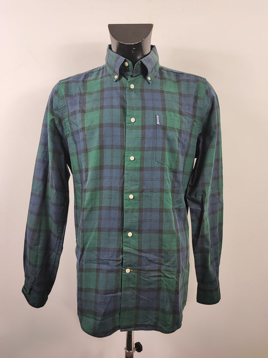 Camicia Barbour da uomo in cotone fantasia tartan Black Watch taglia Medium