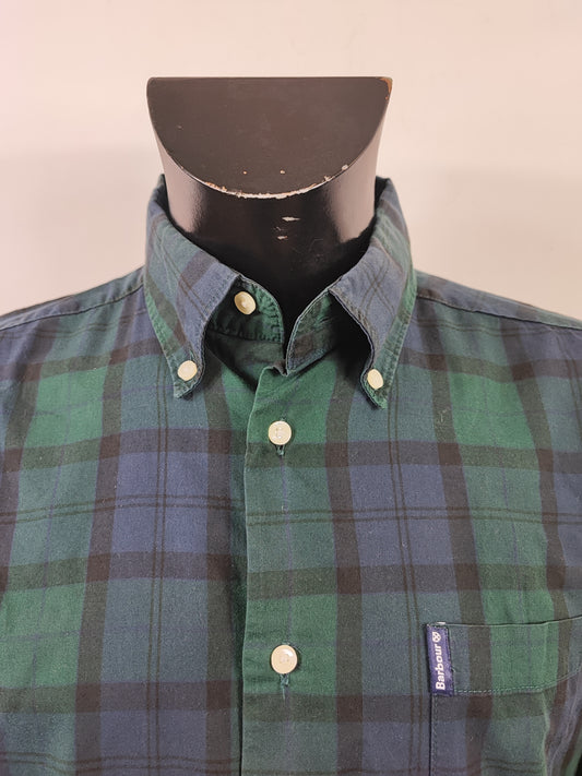 Camicia Barbour da uomo in cotone fantasia tartan Black Watch taglia Medium