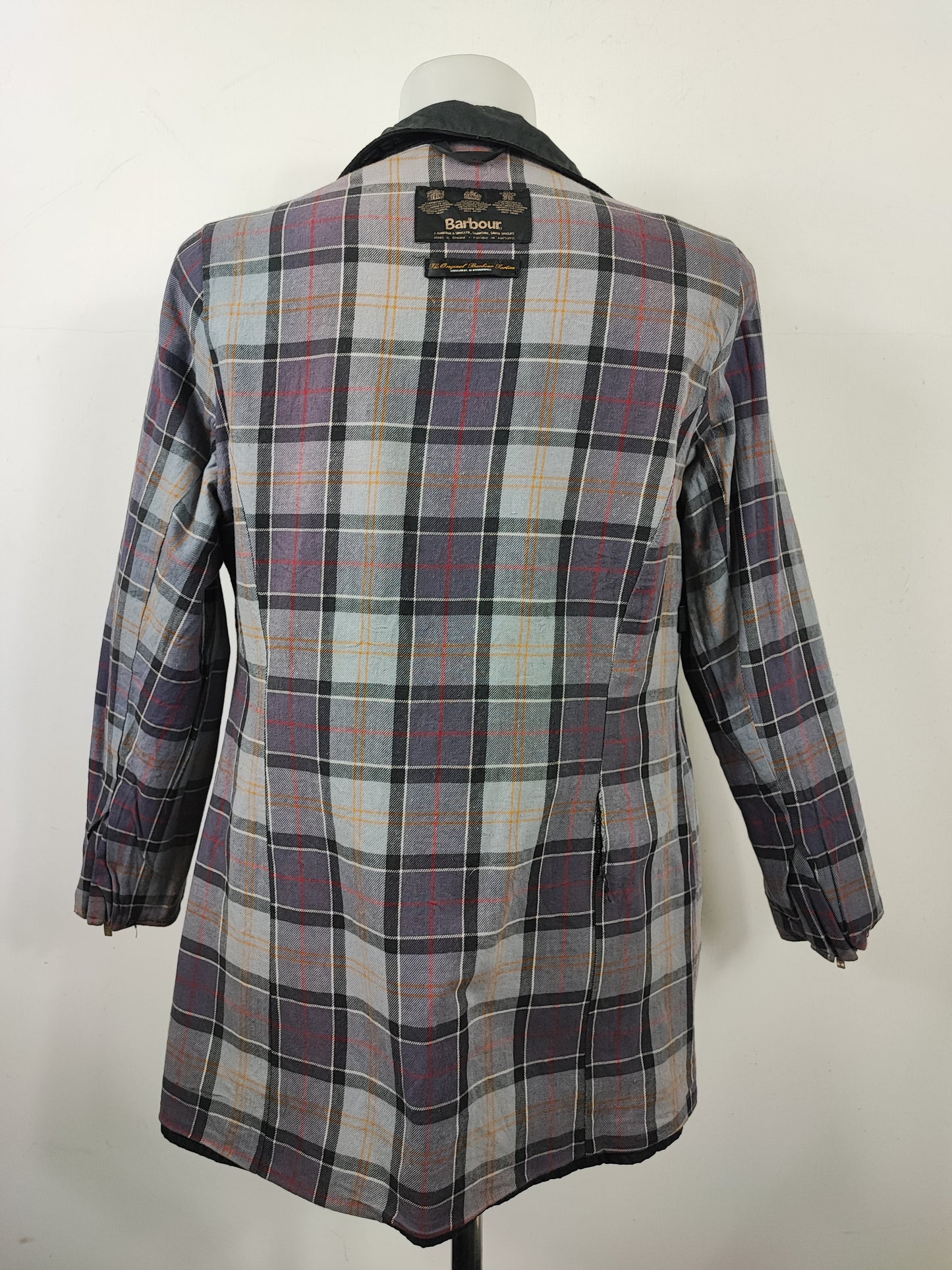 Barbour Giacca nera donna Utility Medium 42 Lady black Utility Mac wax Jacket size uk12