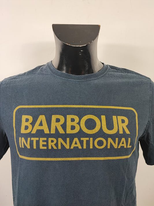 T-shirt Barbour blu da uomo in cotone taglia Medium