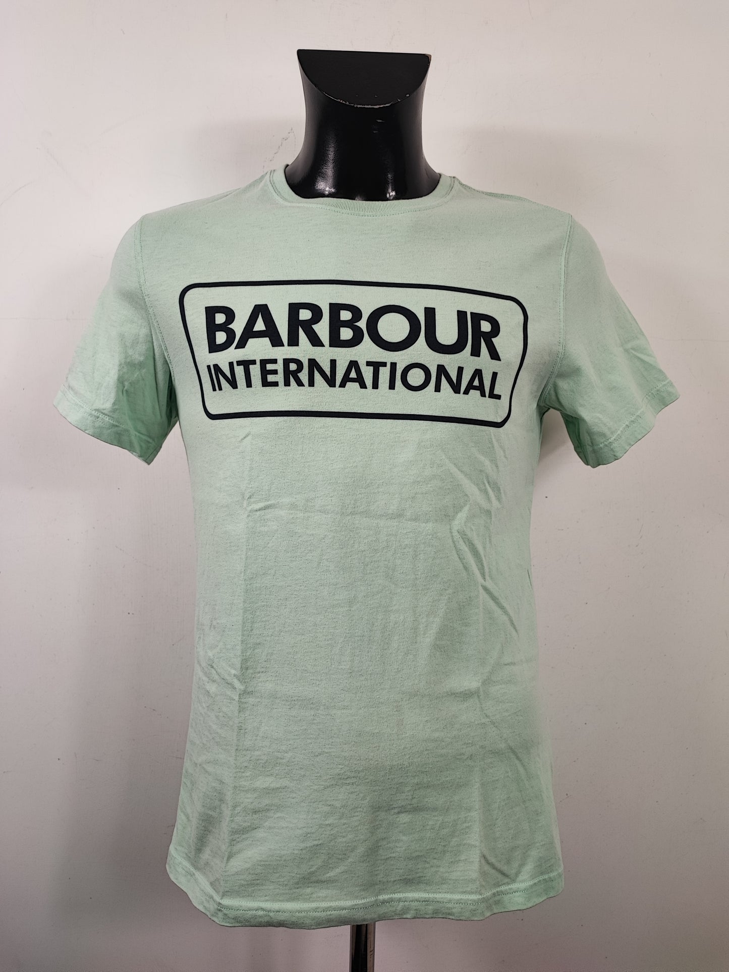 T-shirt Barbour verde acqua da uomo in cotone taglia Small