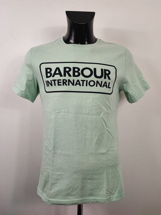 T-shirt Barbour verde acqua da uomo in cotone taglia Small