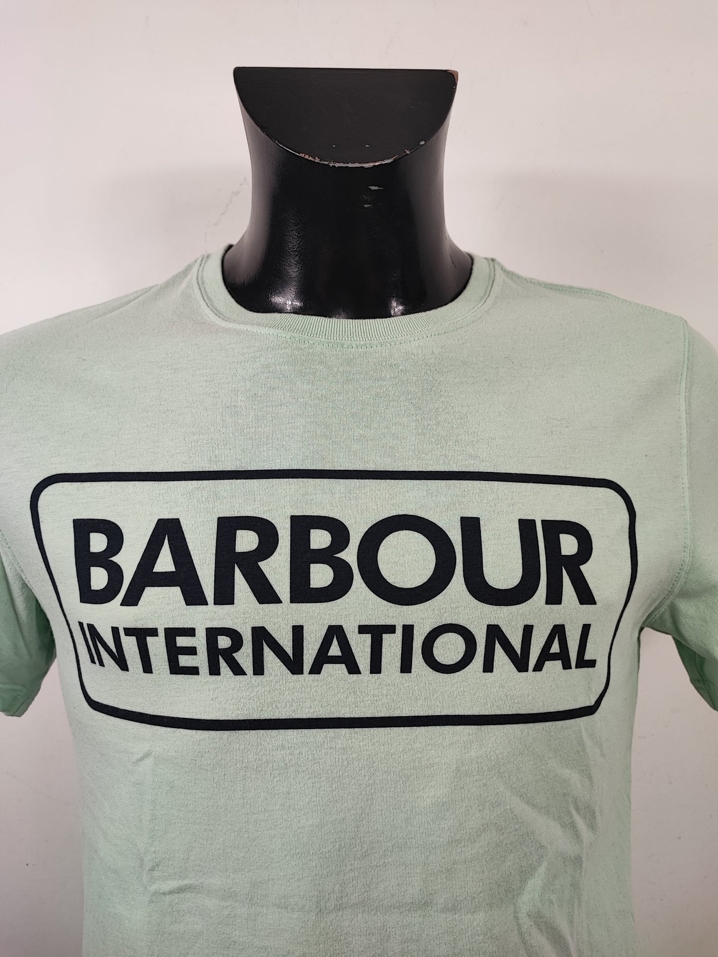 T-shirt Barbour verde acqua da uomo in cotone taglia Small