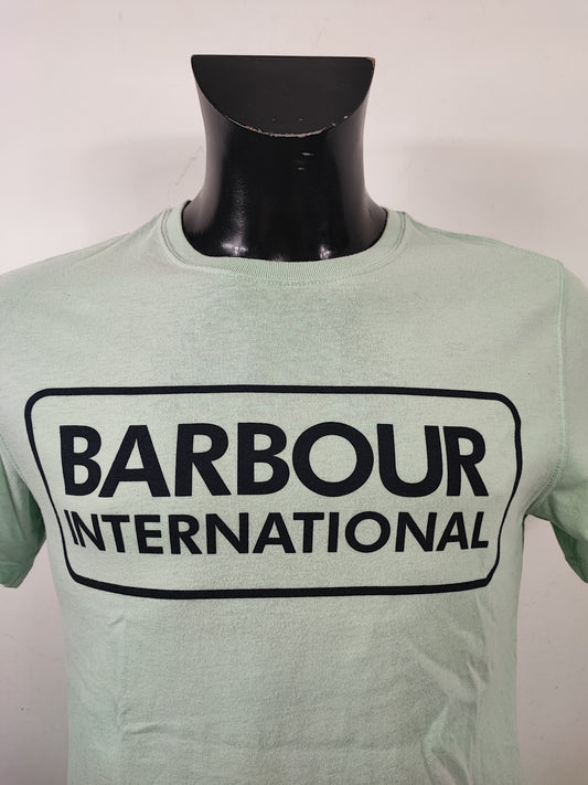 T-shirt Barbour verde acqua da uomo in cotone taglia Small