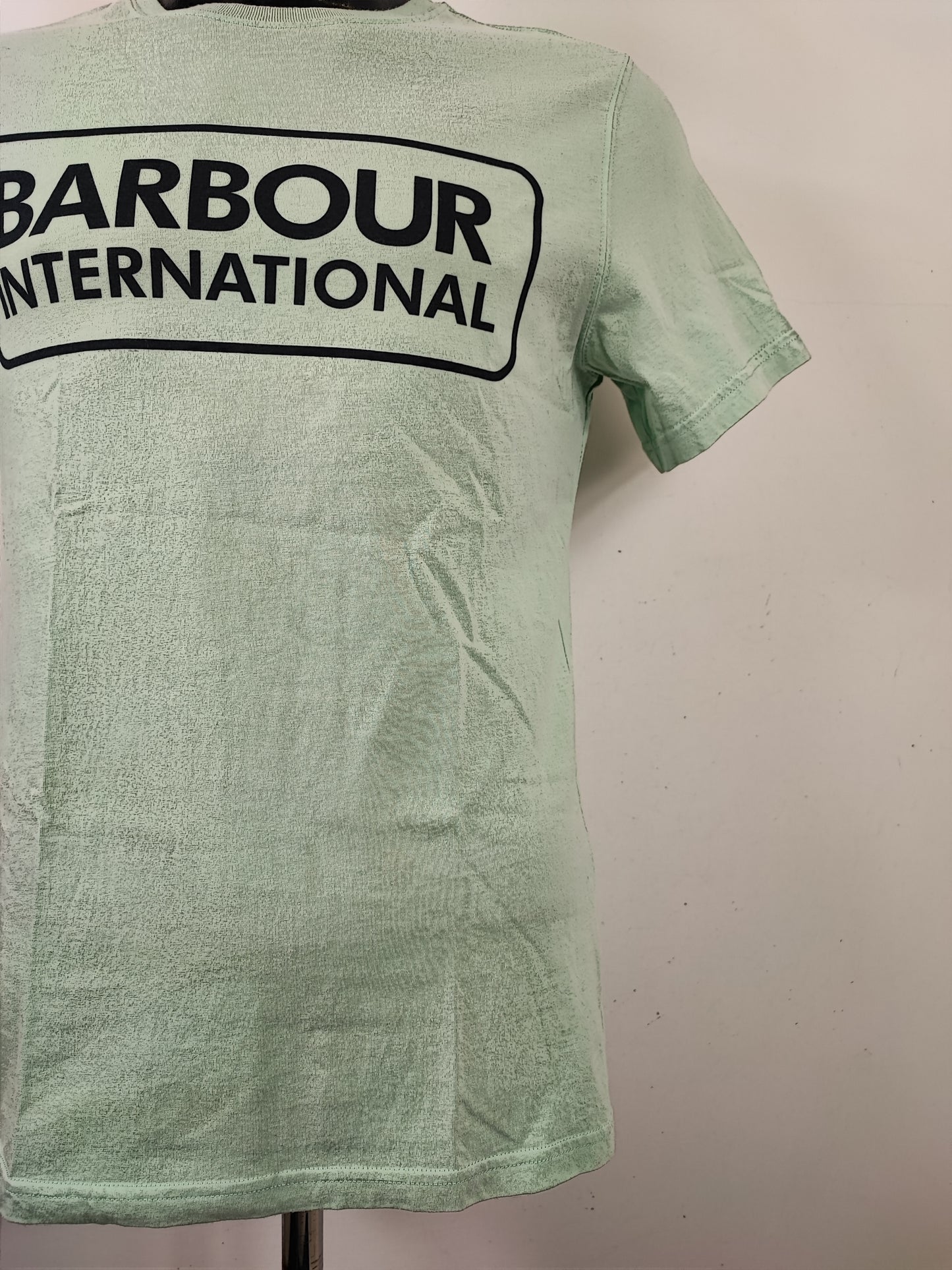 T-shirt Barbour verde acqua da uomo in cotone taglia Small