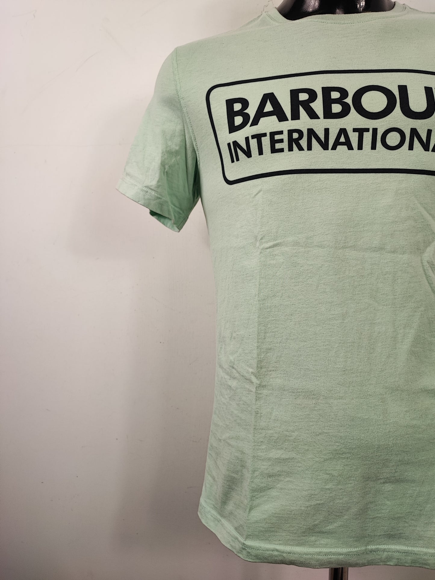 T-shirt Barbour verde acqua da uomo in cotone taglia Small