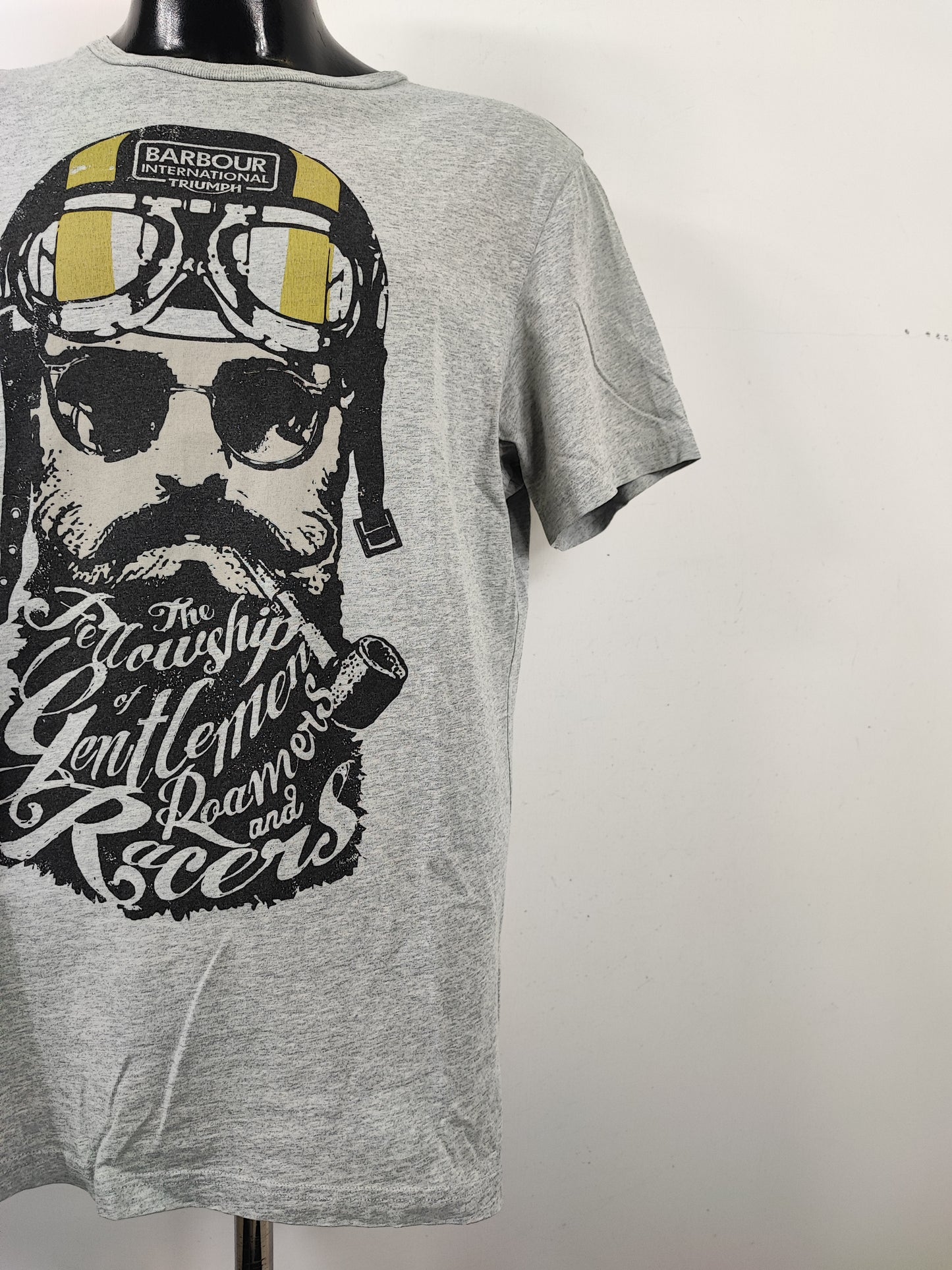 T-shirt Barbour grigia da uomo in cotone taglia Large