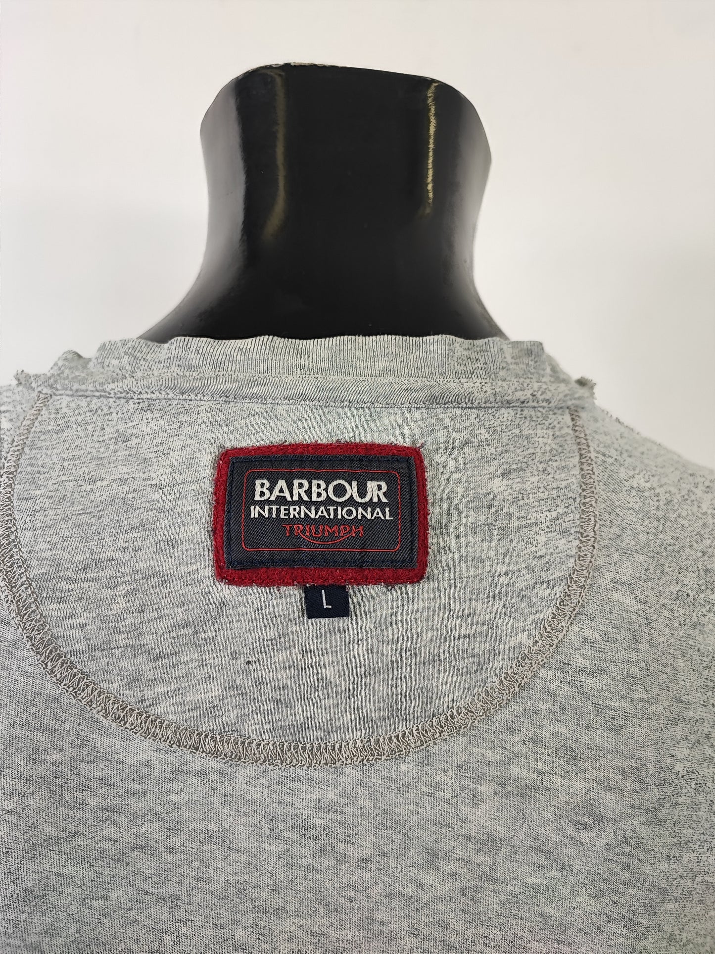 T-shirt Barbour grigia da uomo in cotone taglia Large