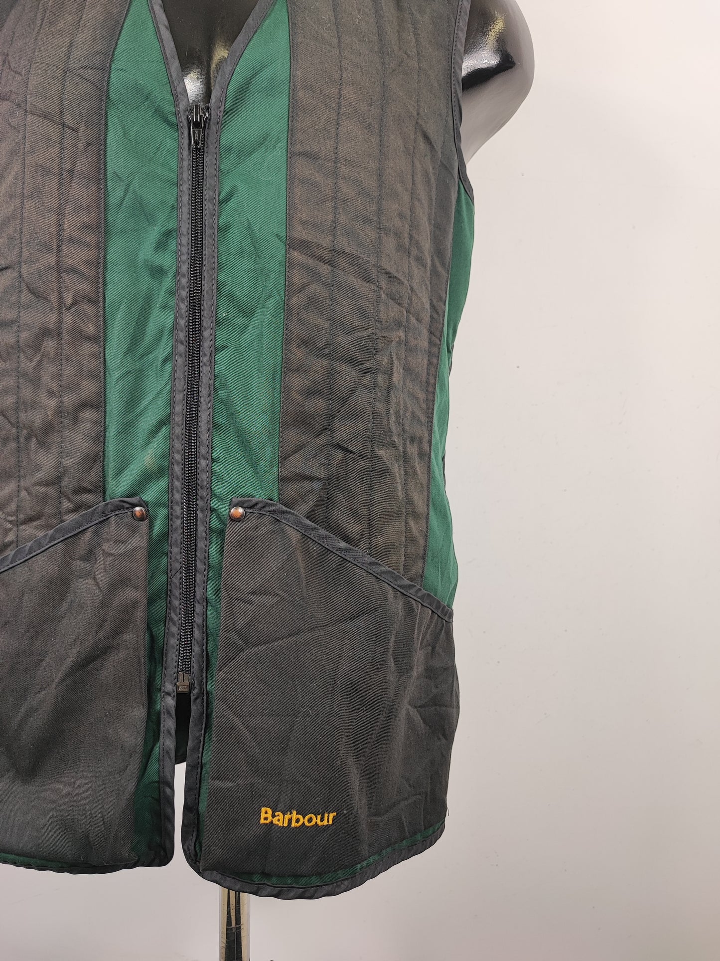 Gilet Barbour Uomo vintage da tiro verde Medium C40/102 cm  -Man Shooting Vintage Bickley Vest size M