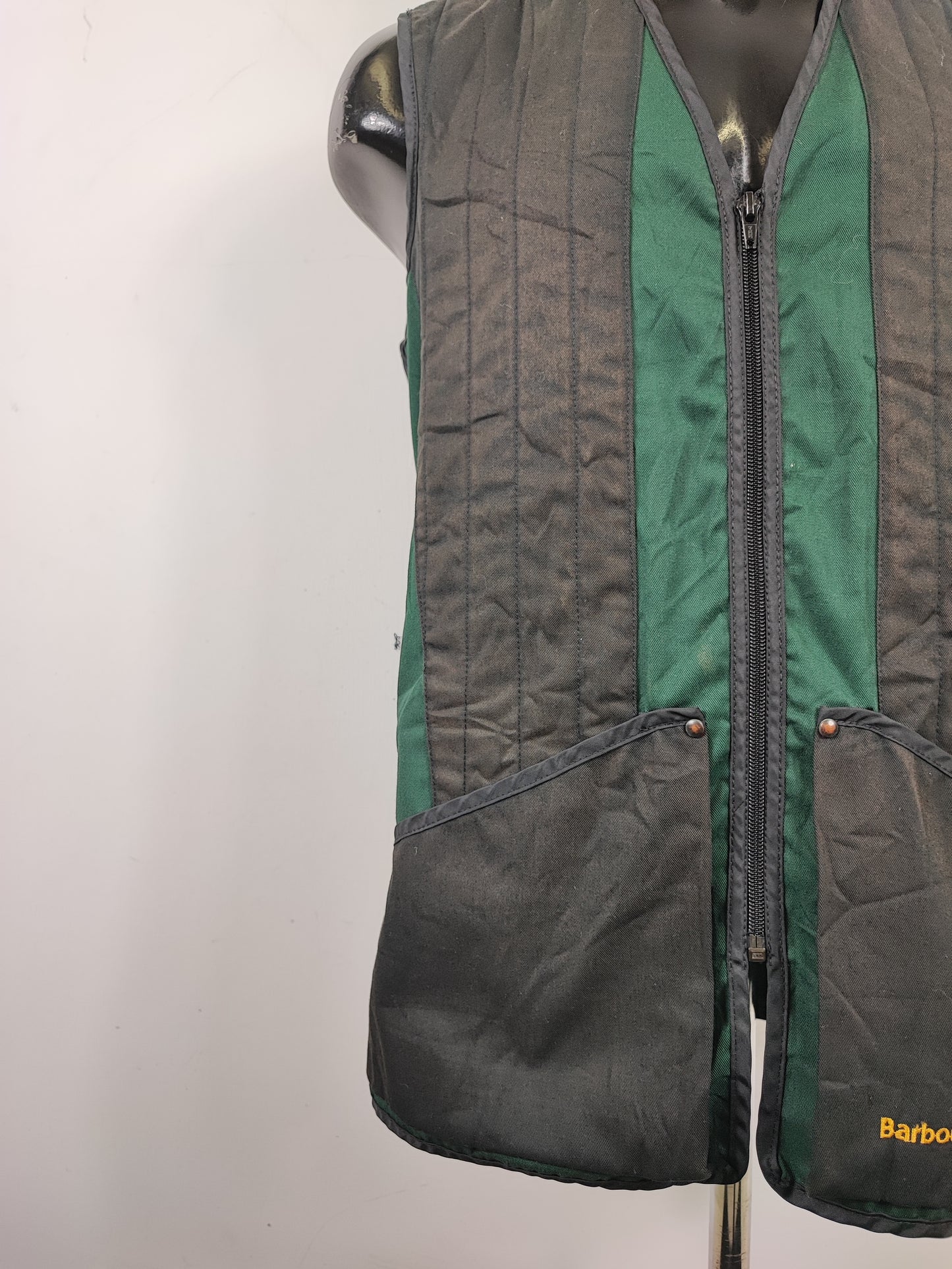 Gilet Barbour Uomo vintage da tiro verde Medium C40/102 cm  -Man Shooting Vintage Bickley Vest size M