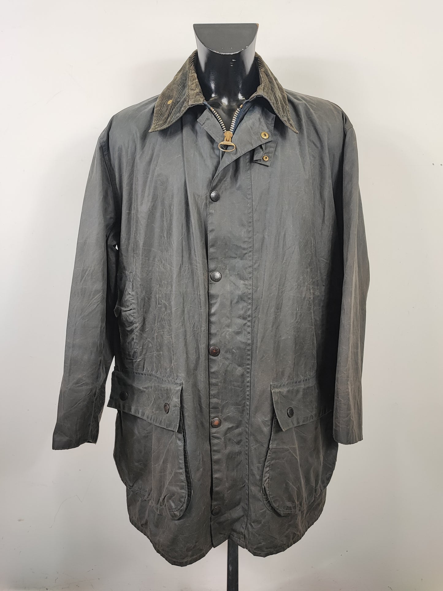 Barbour Uomo Border Blu cotone Cerato C44/112cm Man Navy Border Coat Large/Xlarge