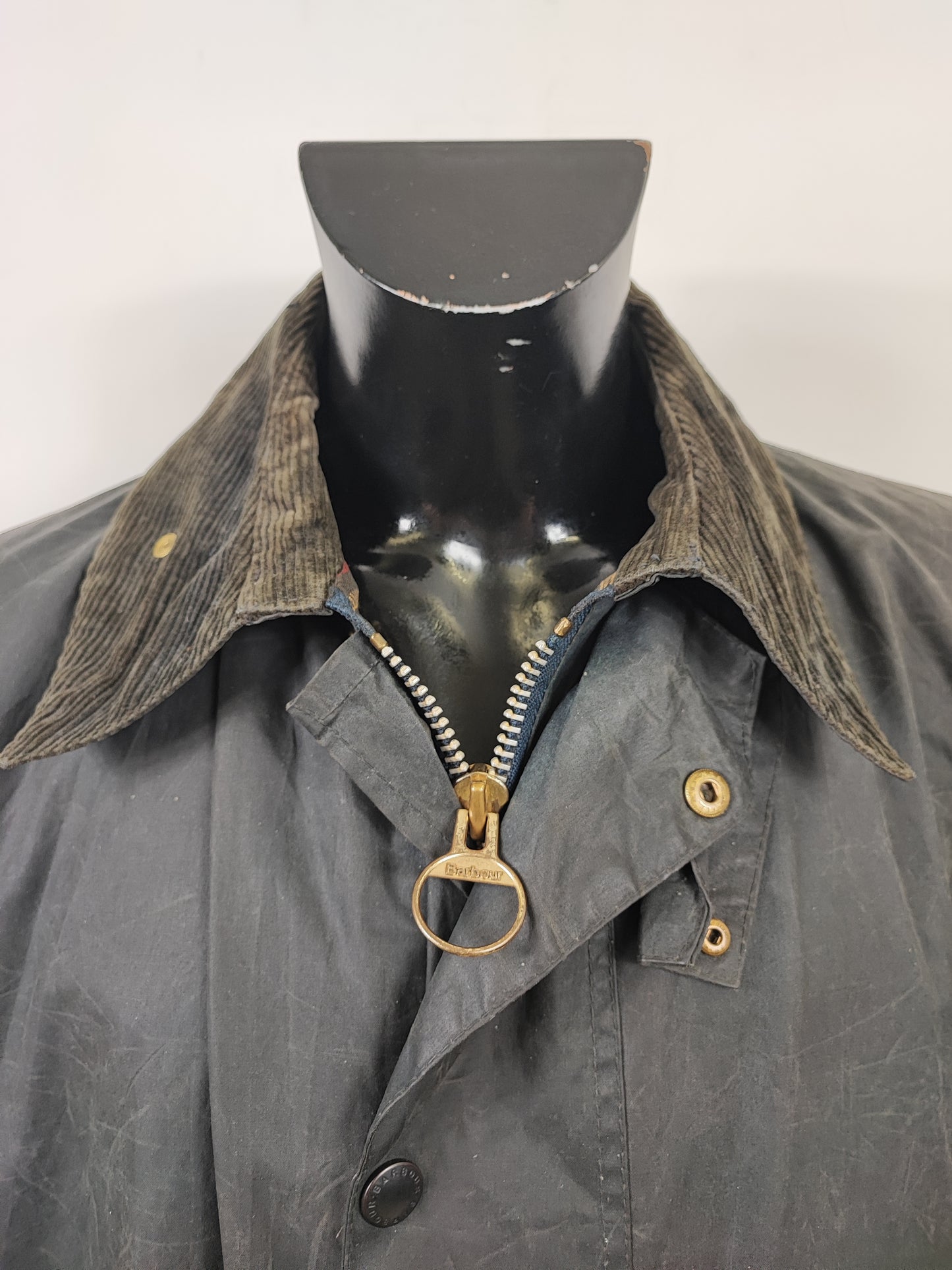 Barbour Uomo Border Blu cotone Cerato C44/112cm Man Navy Border Coat Large/Xlarge