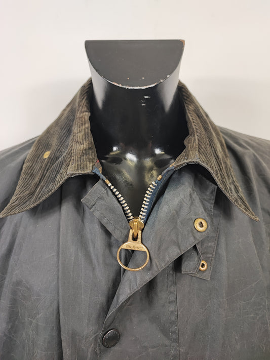 Barbour Uomo Border Blu cotone Cerato C44/112cm Man Navy Border Coat Large/Xlarge