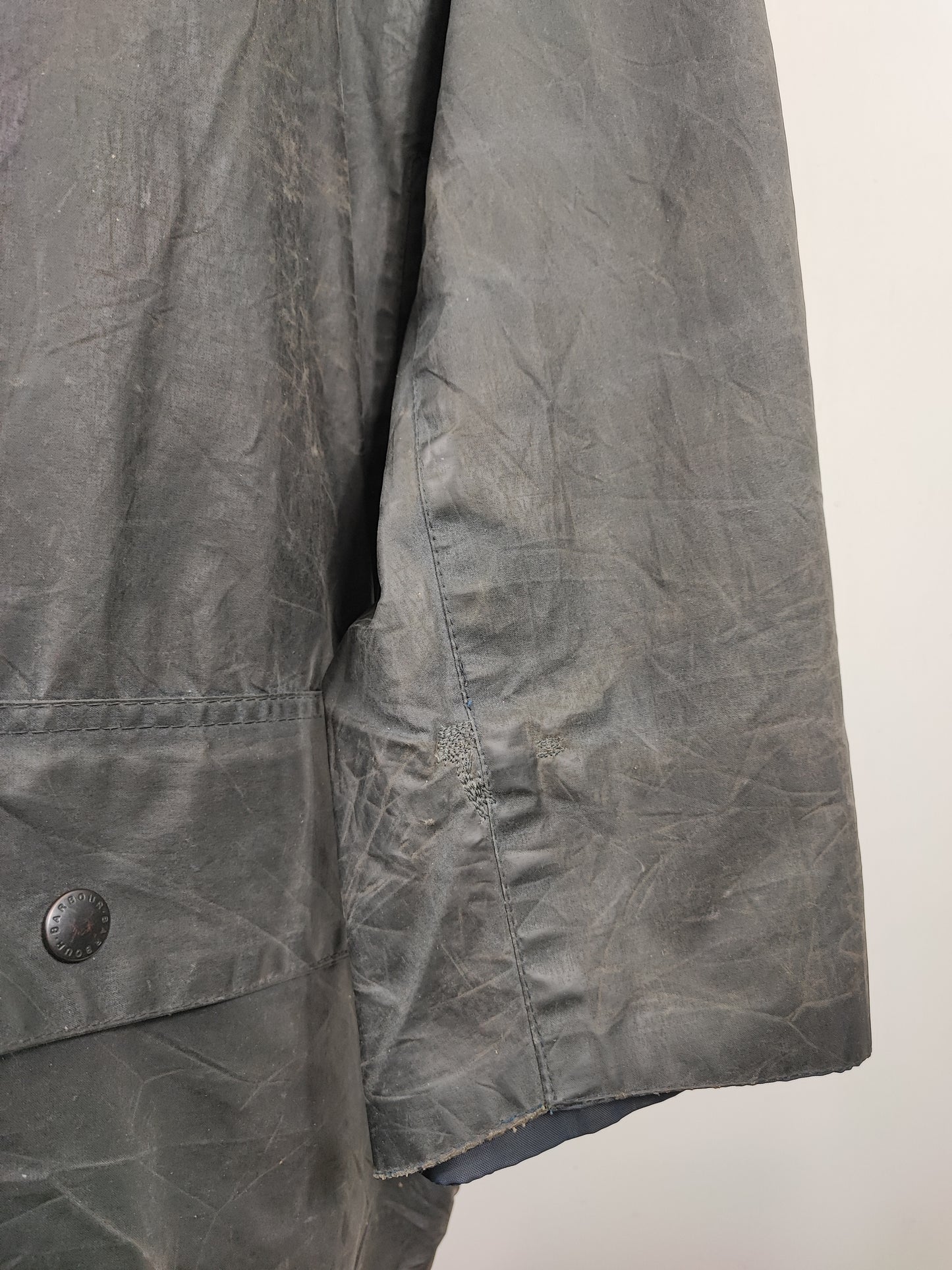 Barbour Uomo Border Blu cotone Cerato C44/112cm Man Navy Border Coat Large/Xlarge