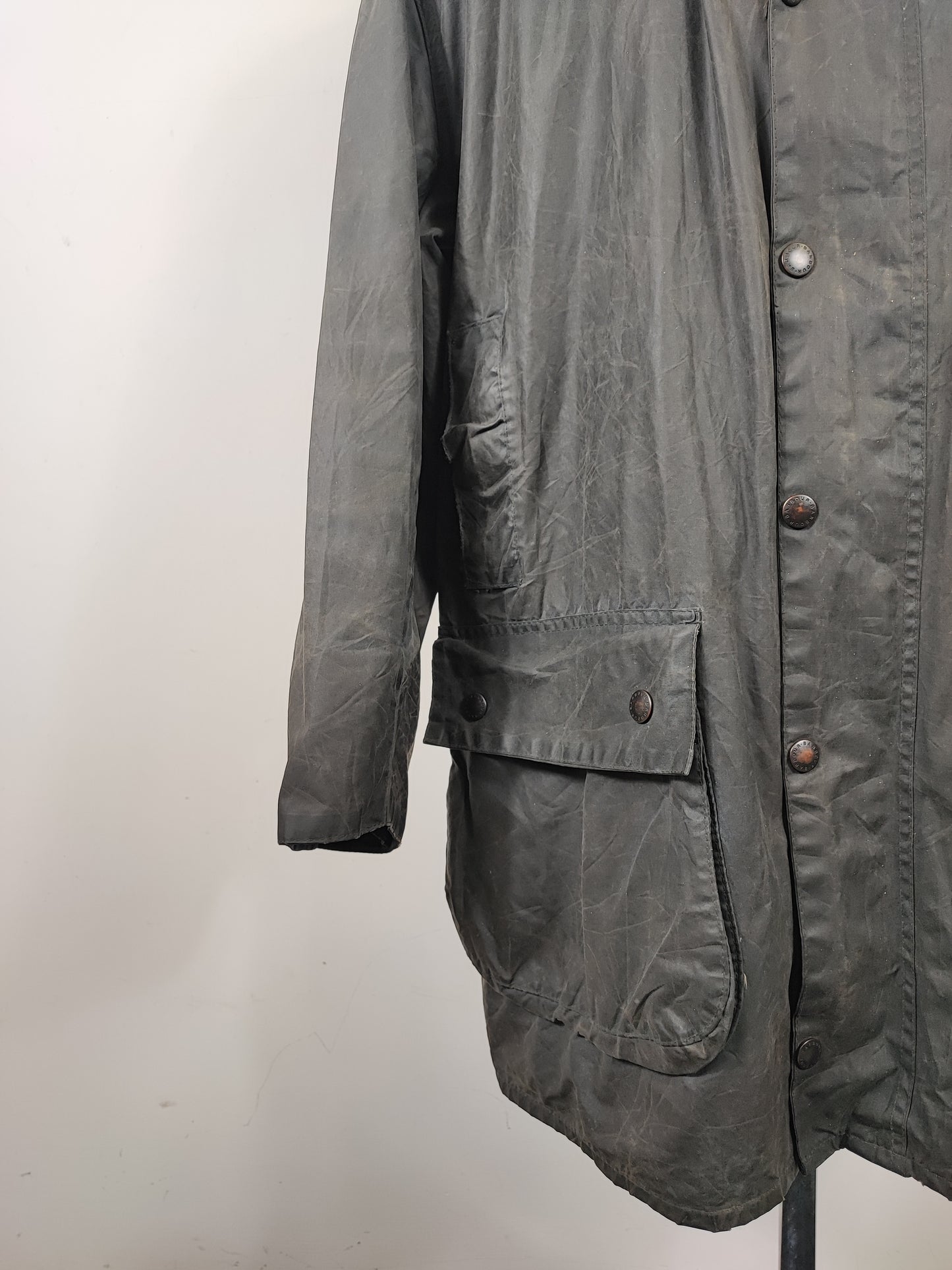 Barbour Uomo Border Blu cotone Cerato C44/112cm Man Navy Border Coat Large/Xlarge