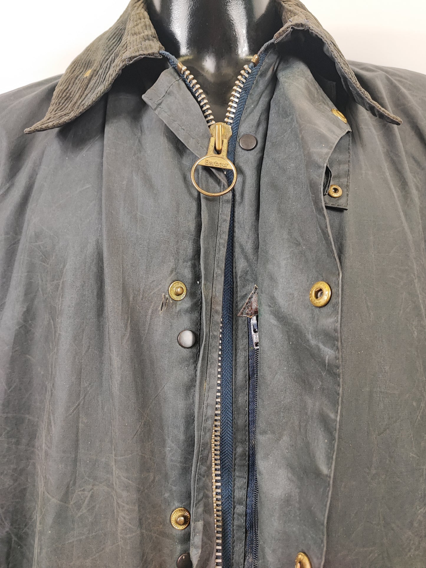 Barbour Uomo Border Blu cotone Cerato C44/112cm Man Navy Border Coat Large/Xlarge