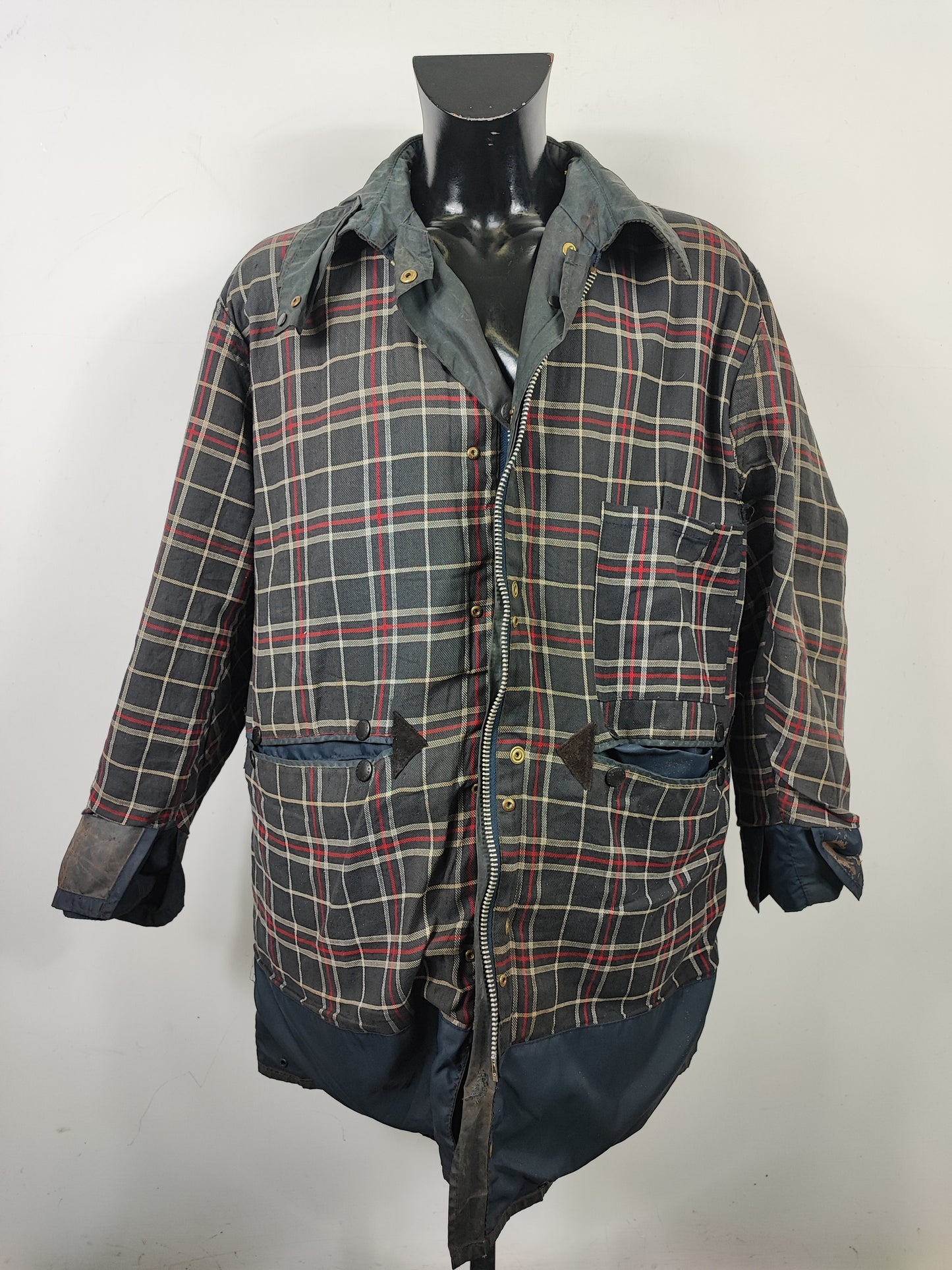 Barbour Uomo Border Blu cotone Cerato C44/112cm Man Navy Border Coat Large/Xlarge