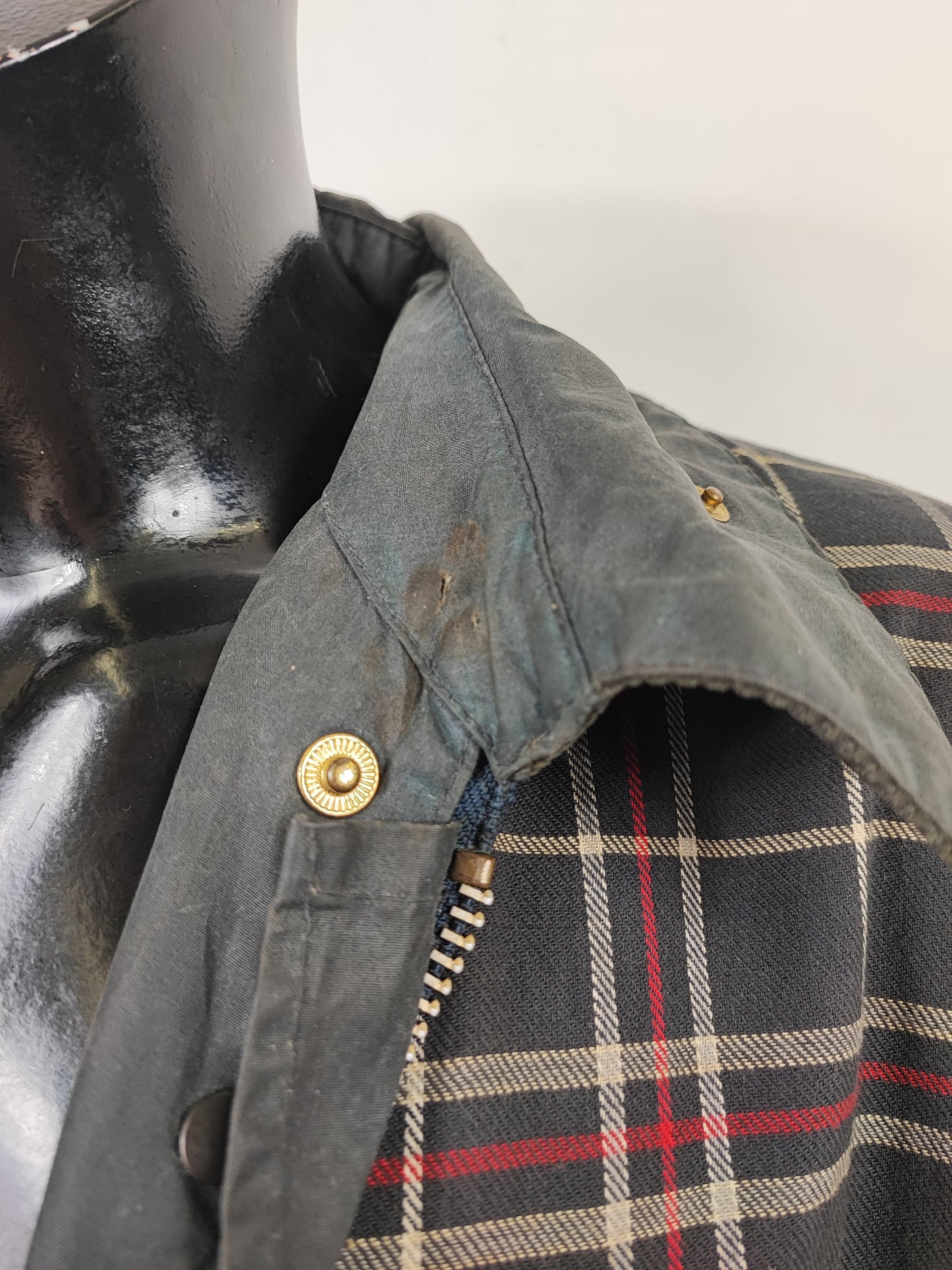 Barbour Uomo Border Blu cotone Cerato C44/112cm Man Navy Border Coat Large/Xlarge