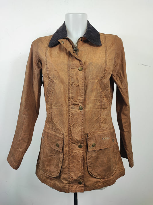 Giacca Barbour donna Beige Advert Beadnell Uk12 Medium-Lady Beige Vintage Advert Beadnell M