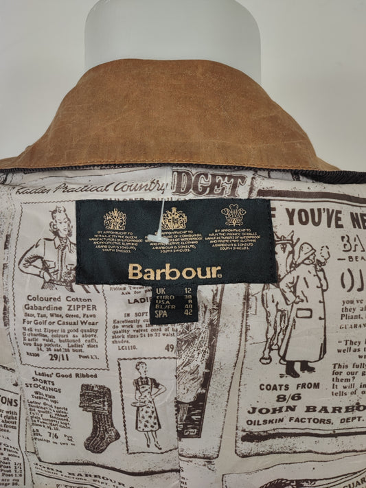 Giacca Barbour donna Beige Advert Beadnell Uk12 Medium-Lady Beige Vintage Advert Beadnell M