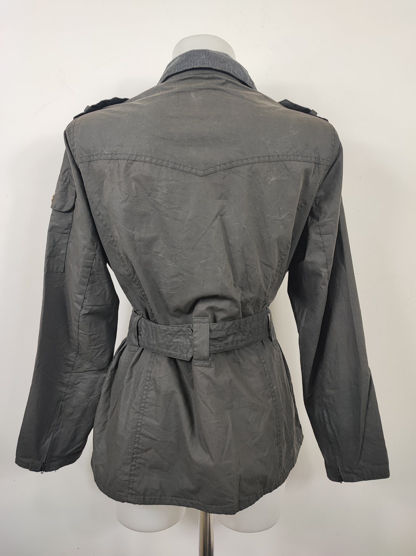 Giacca Barbour International Donna Medium UK12 -Lady Flyweight nternational Black Jacket UK12