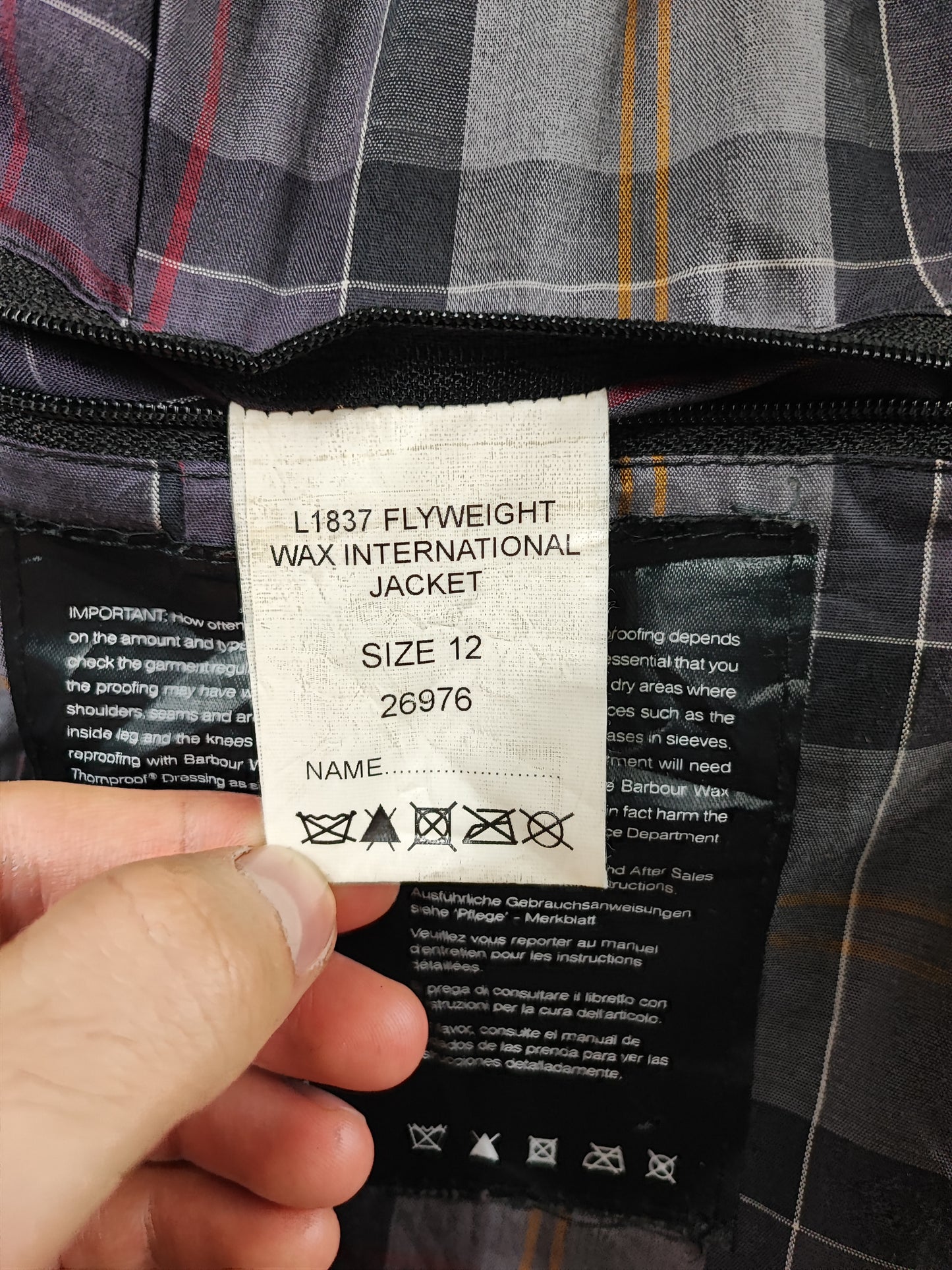 Giacca Barbour International Donna Medium UK12 -Lady Flyweight nternational Black Jacket UK12