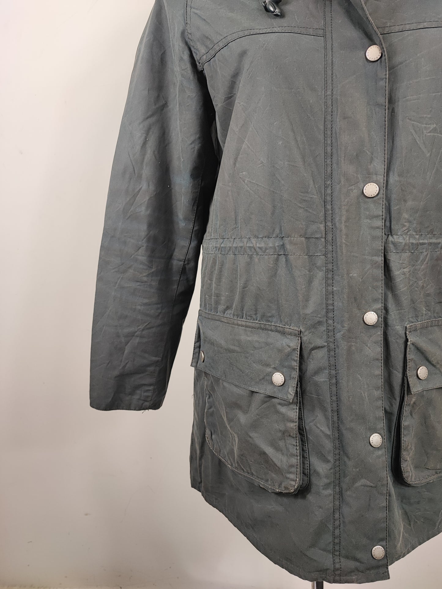 Parka Barbour da Donna blu in cotone cerato uk 12 tg.42 Navy Lady Parka size UK12 Medium