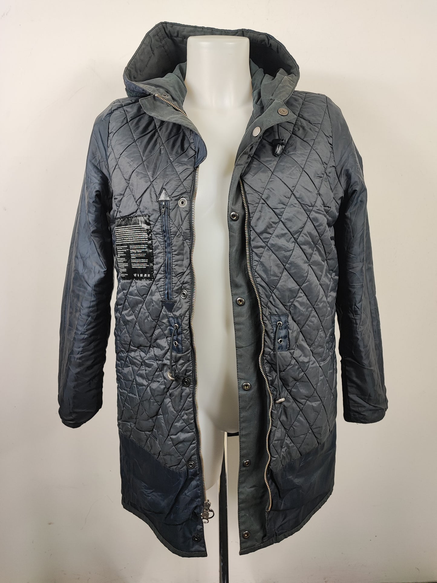 Parka Barbour da Donna blu in cotone cerato uk 12 tg.42 Navy Lady Parka size UK12 Medium