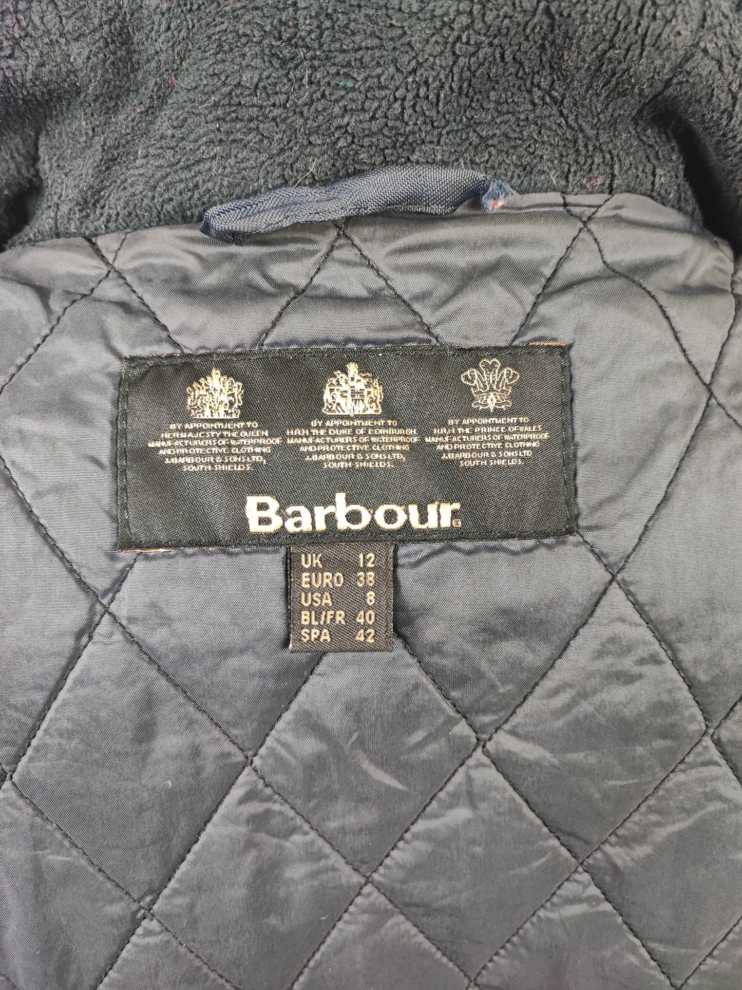 Parka Barbour da Donna blu in cotone cerato uk 12 tg.42 Navy Lady Parka size UK12 Medium
