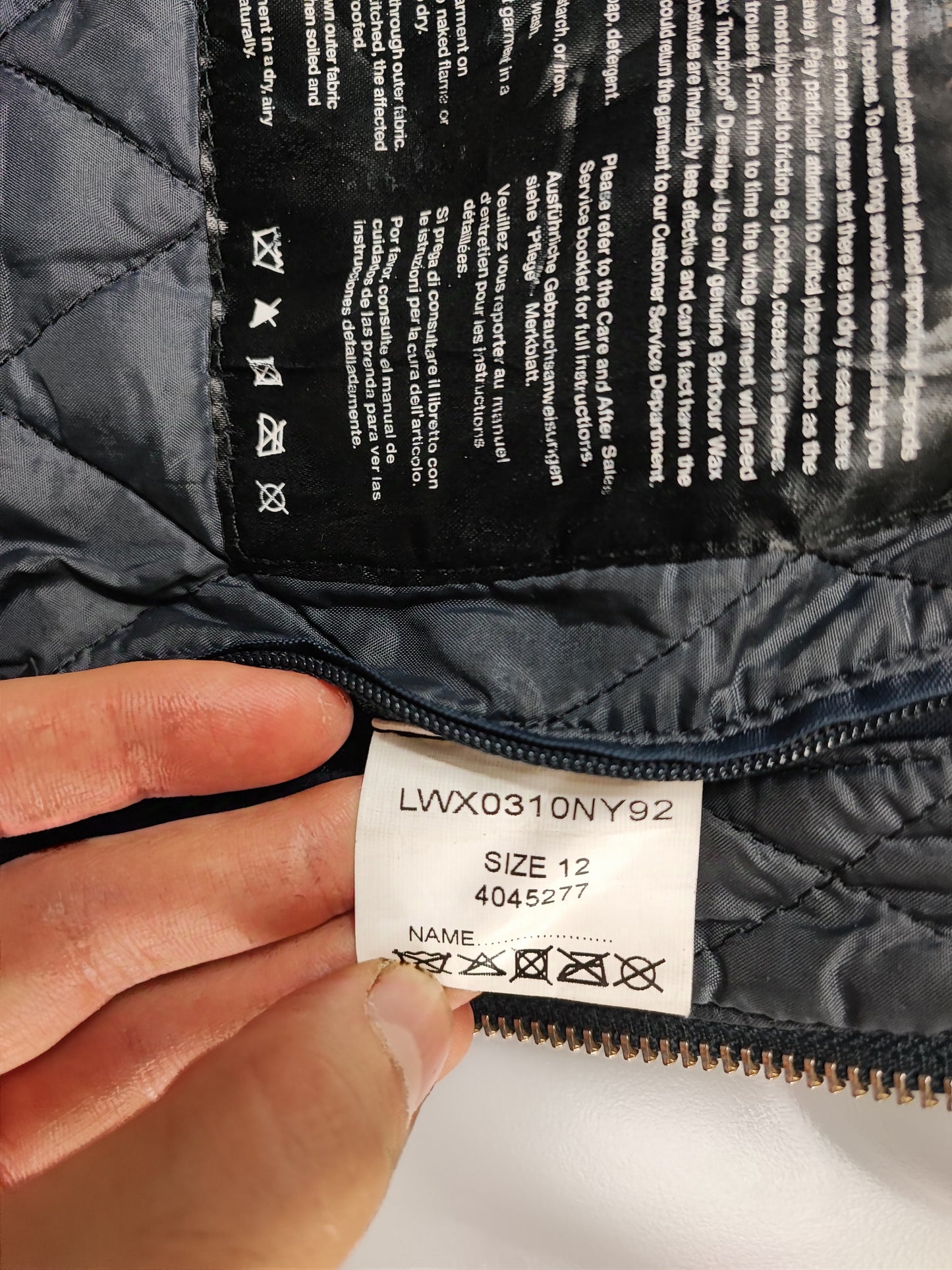 Parka Barbour da Donna blu in cotone cerato uk 12 tg.42 Navy Lady Parka size UK12 Medium