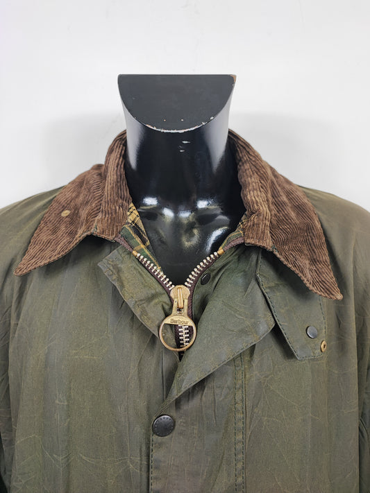 Barbour Uomo Border vintage verde Cerato C48/122cm Green Border Wax Coat XL/XXLarge