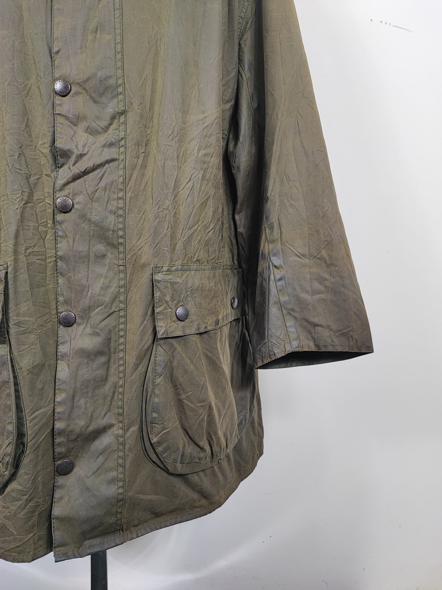 Barbour Uomo Border vintage verde Cerato C48/122cm Green Border Wax Coat XL/XXLarge