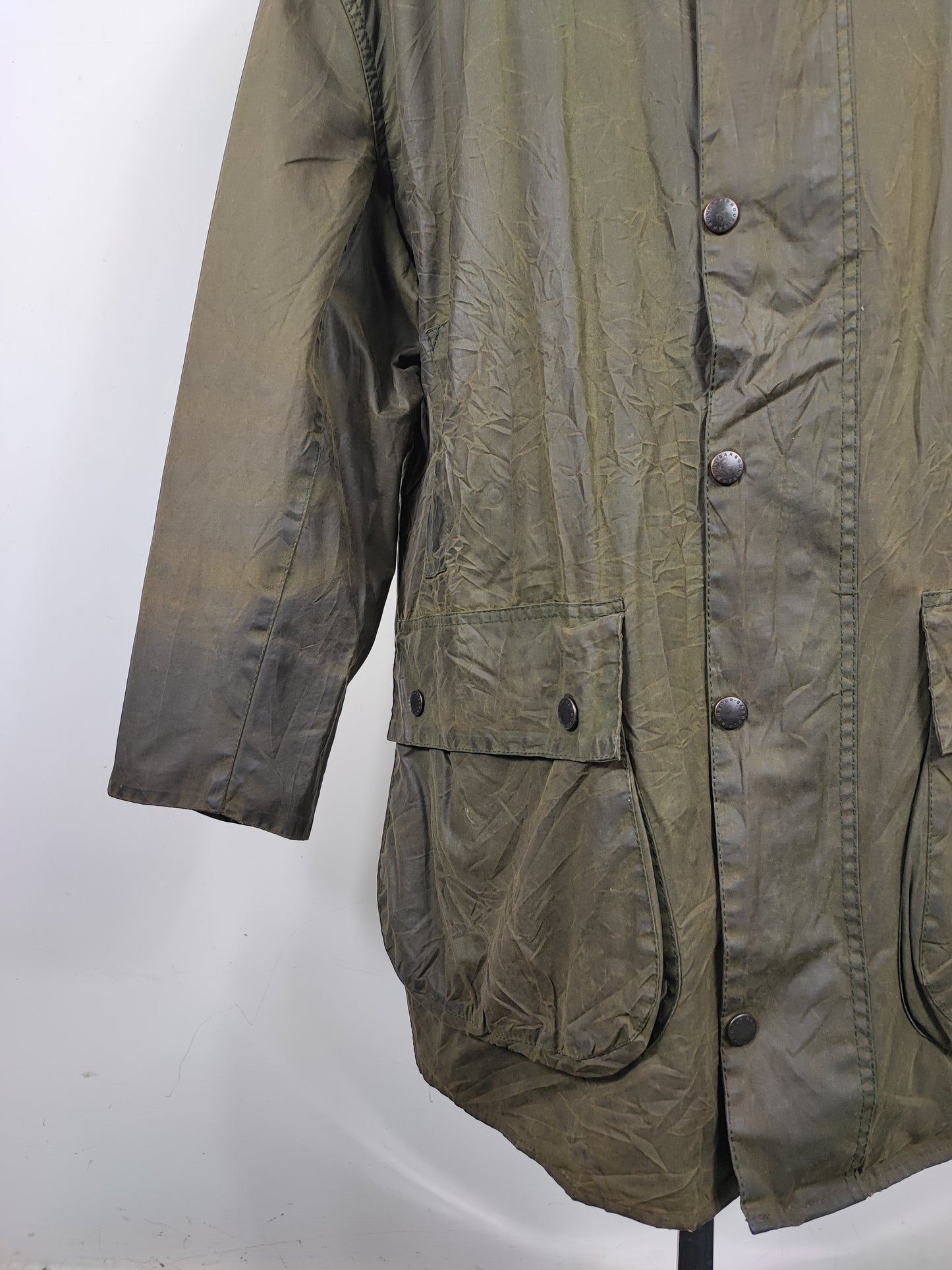Barbour Uomo Border vintage verde Cerato C48/122cm Green Border Wax Coat XL/XXLarge
