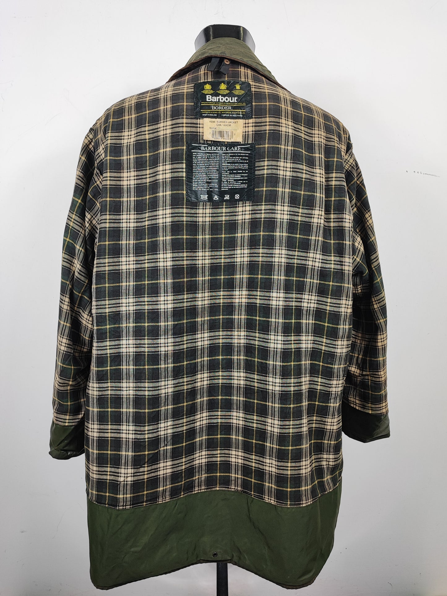 Barbour Uomo Border vintage verde Cerato C48/122cm Green Border Wax Coat XL/XXLarge