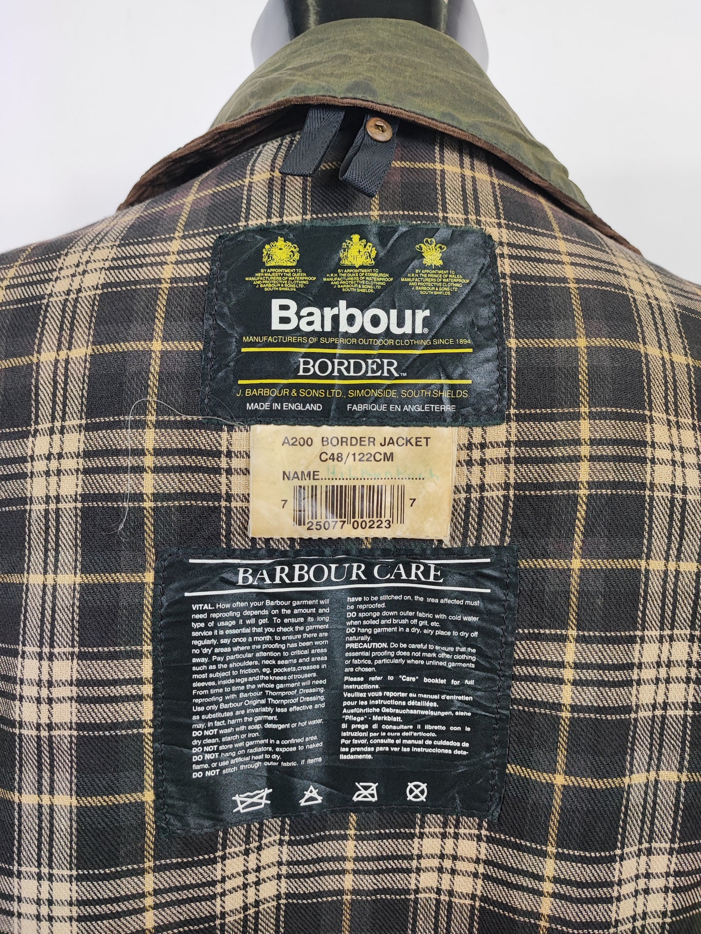 Barbour Uomo Border vintage verde Cerato C48/122cm Green Border Wax Coat XL/XXLarge