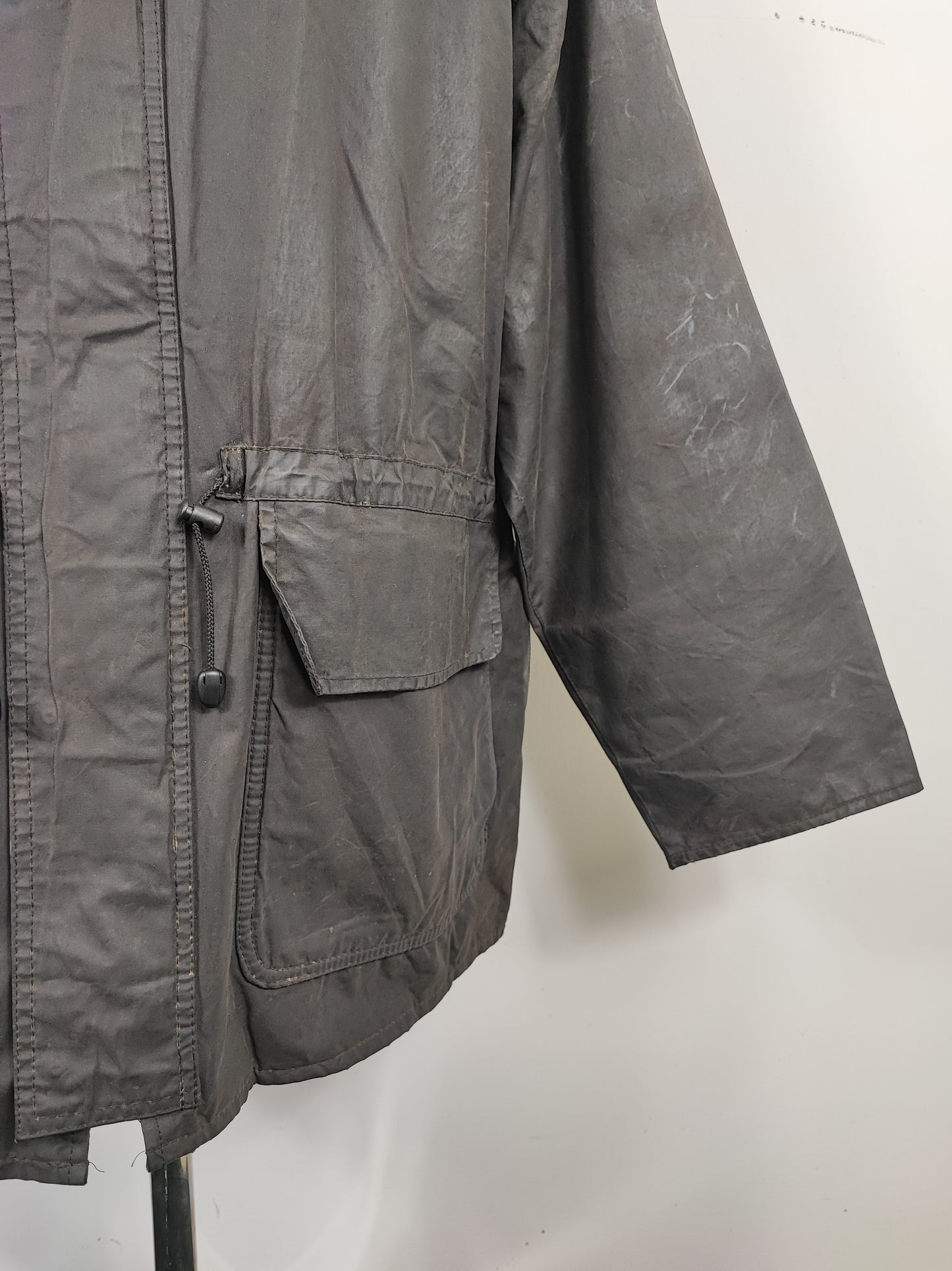 Barbour Giacca da Uomo nera cerata Large Man Polarwax Black Jacket Size L