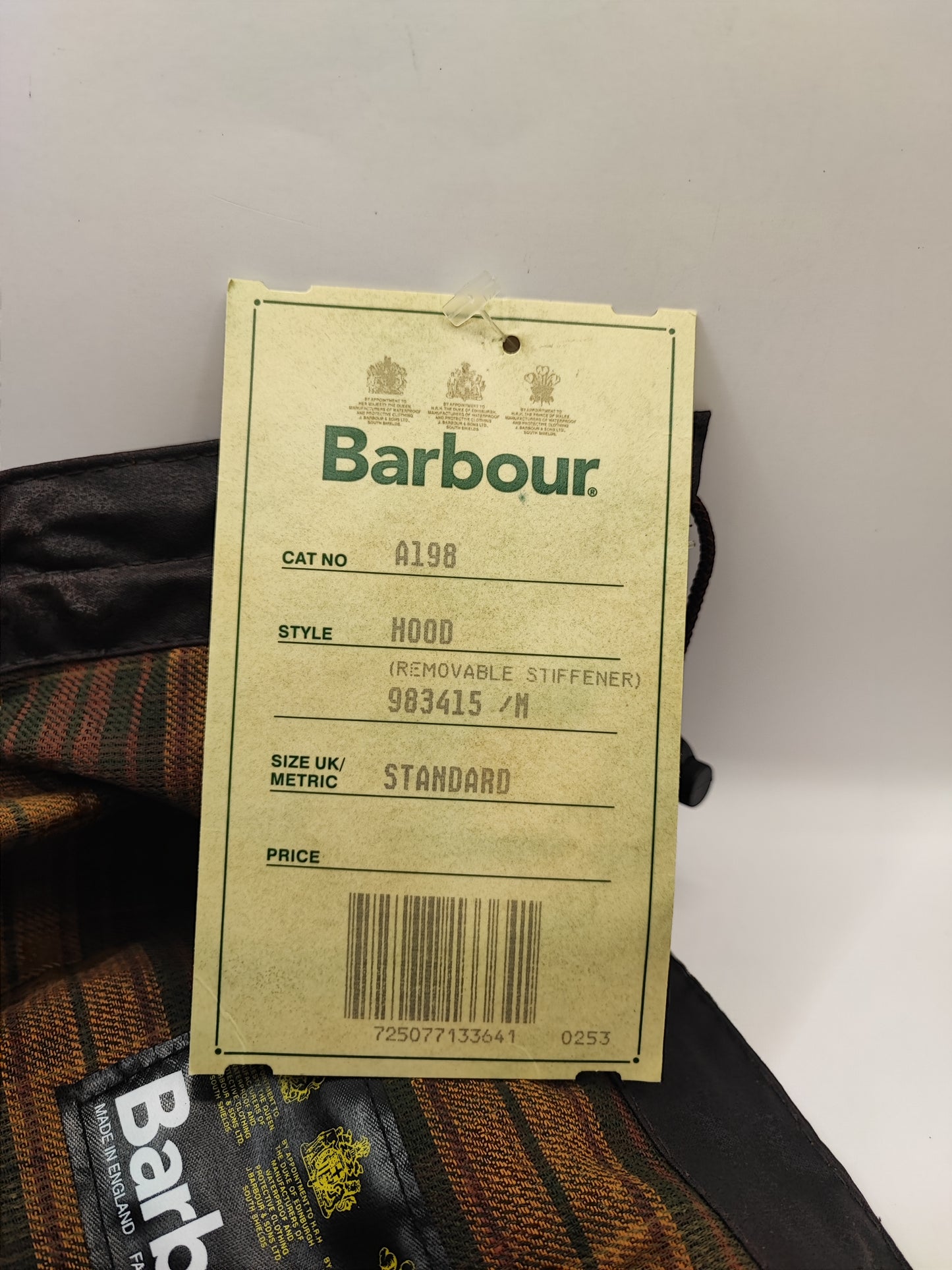 Cappuccio Barbour vintage marrone Taglia Unica - Brown Vintage Waxed Hood A198