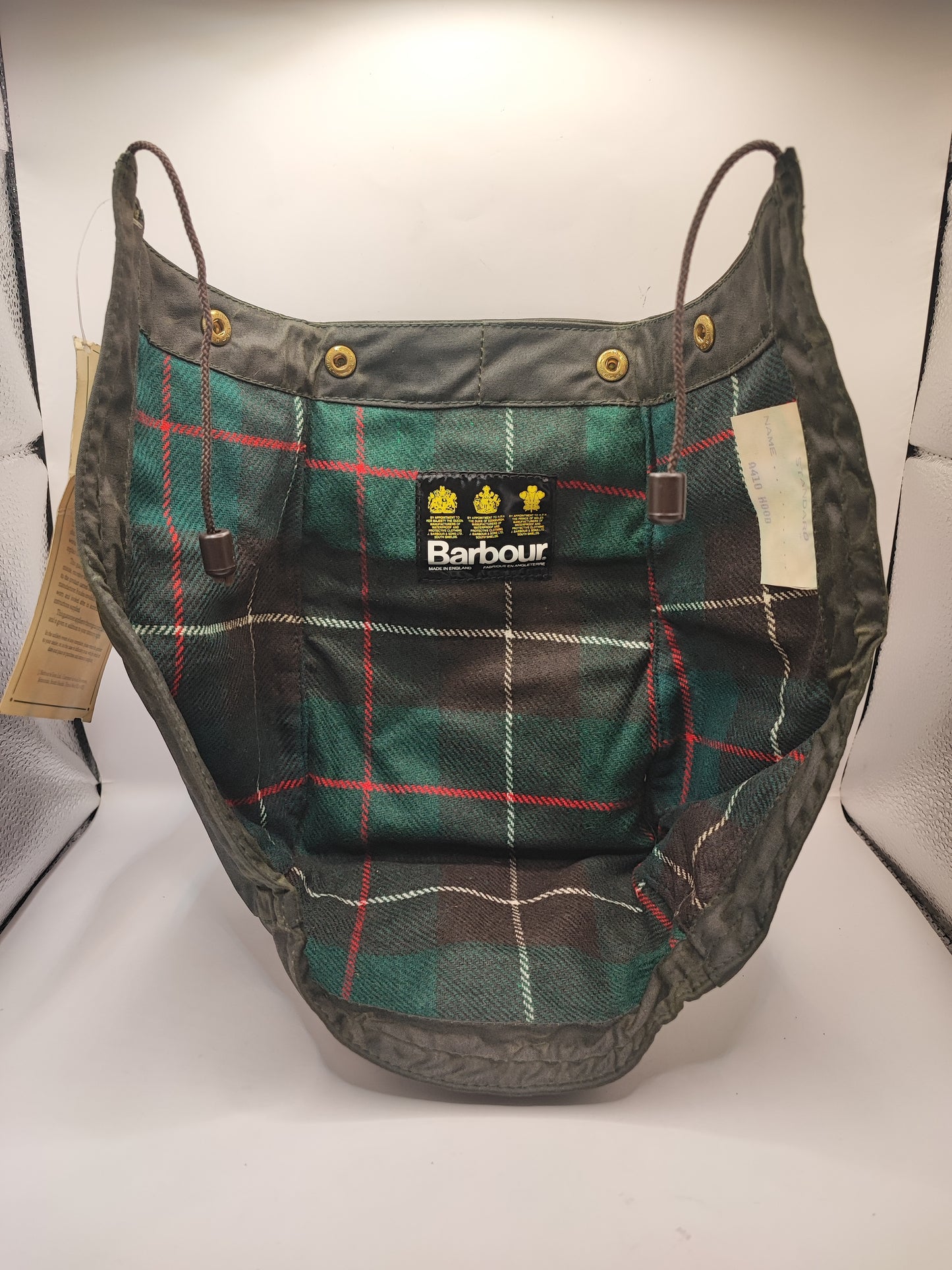 RARO Cappuccio Barbour vintage verde per Northumbria cerato Taglia Unica -Rare Northumbria Hood A410