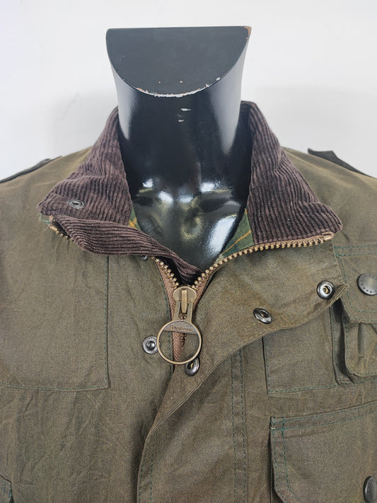RARA Barbour Giacca Cowan Commando verde c44/112 cm Green wax Man Jacket size Large/XL