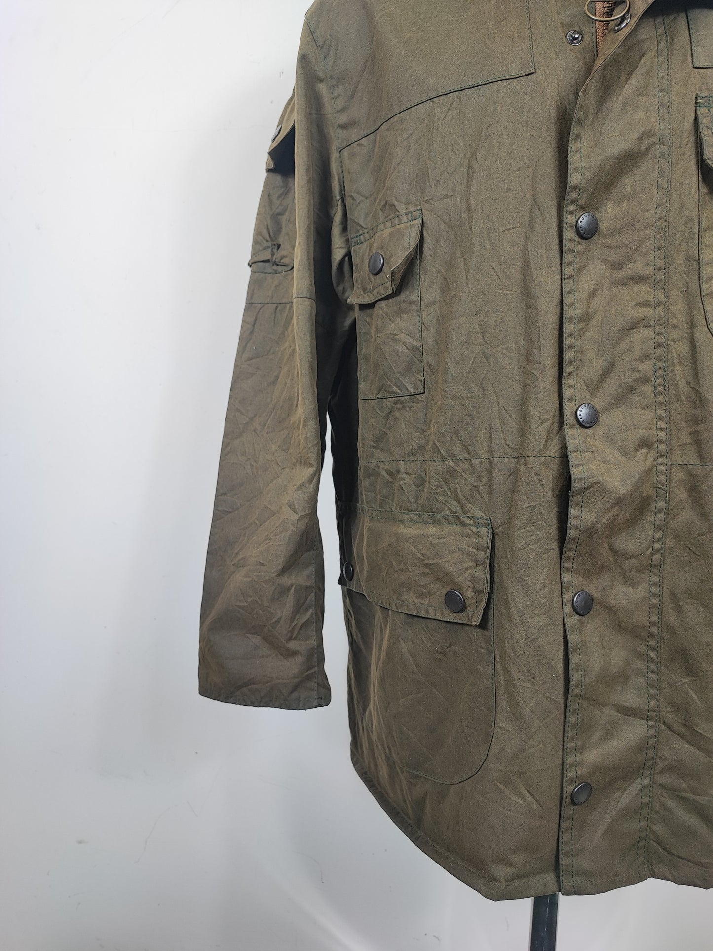 RARA Barbour Giacca Cowan Commando verde c44/112 cm Green wax Man Jacket size Large/XL
