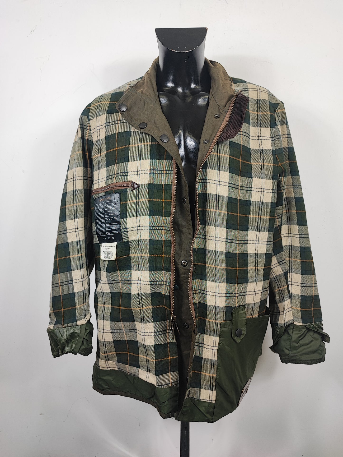 RARA Barbour Giacca Cowan Commando verde c44/112 cm Green wax Man Jacket size Large/XL