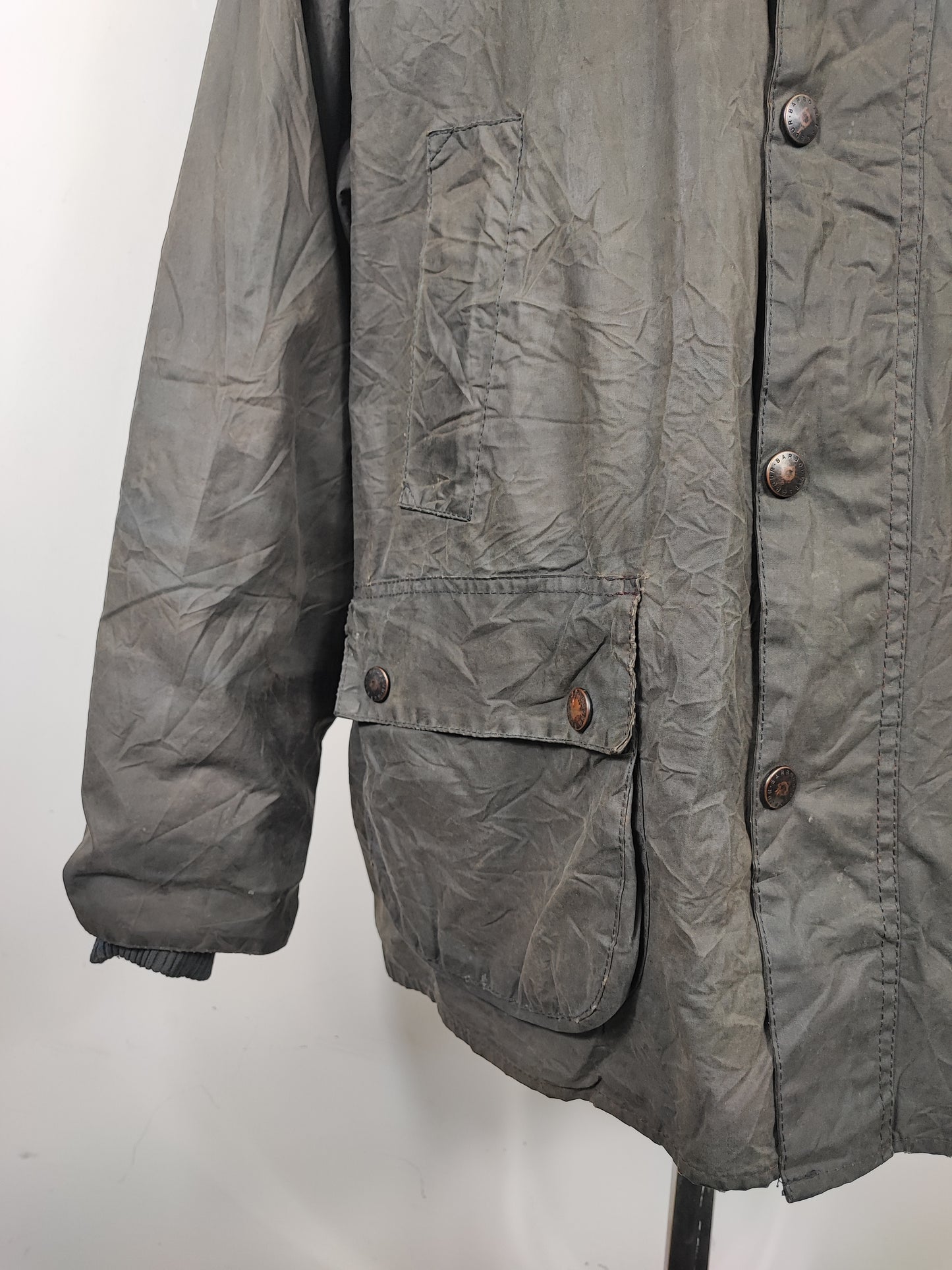 Barbour Giacca Bedale Uomo Blu Vintage C50/127 CM XXL Navy Waxed Bedale Vintage Jacket 2XL
