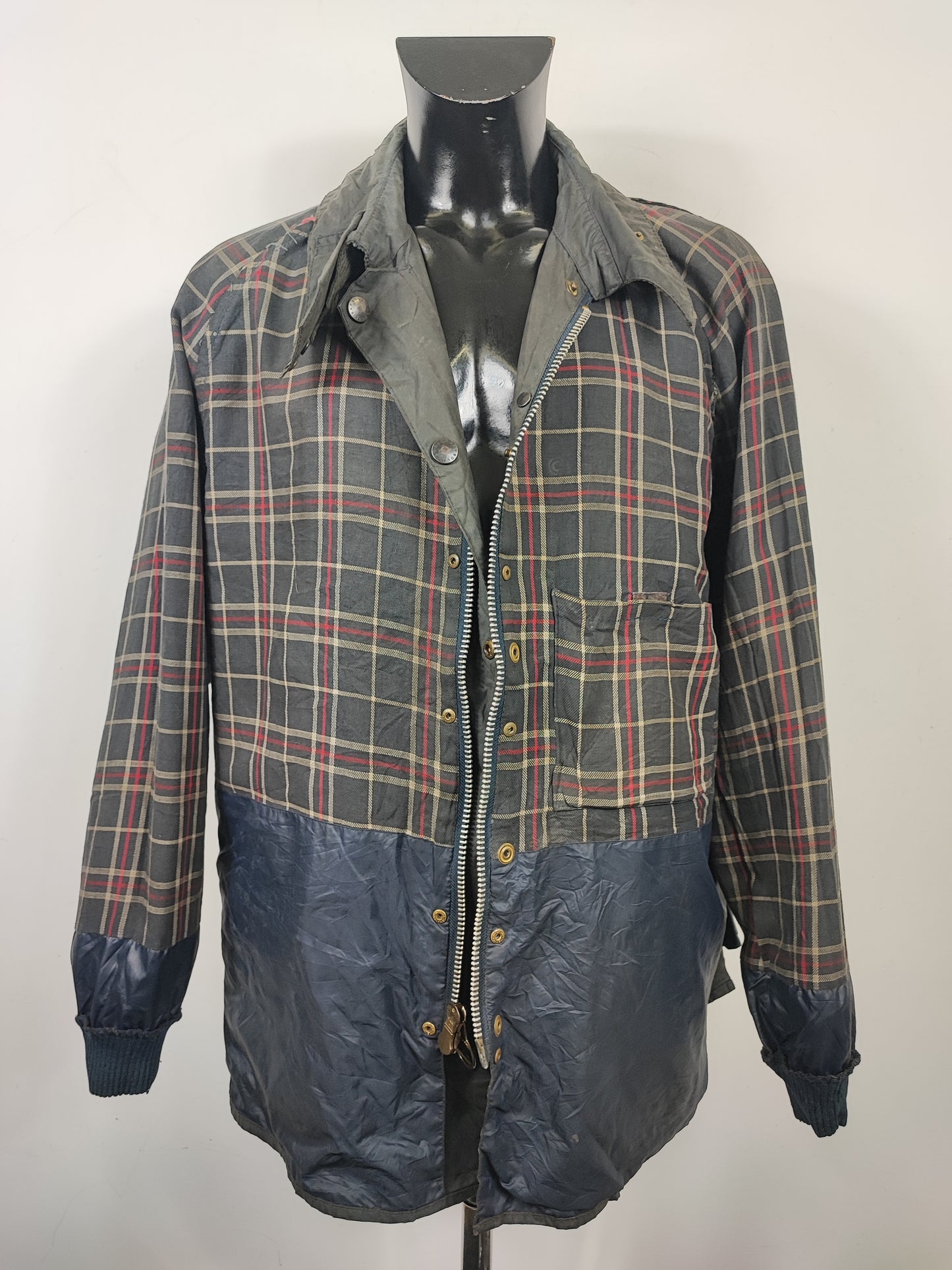 Barbour Giacca Bedale Uomo Blu Vintage C50/127 CM XXL Navy Waxed Bedale Vintage Jacket 2XL