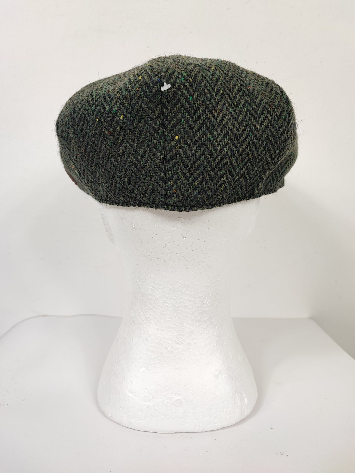 Coppola nuova in lana verde a spina di pesce a otto spicchi stile Peaky Blinders