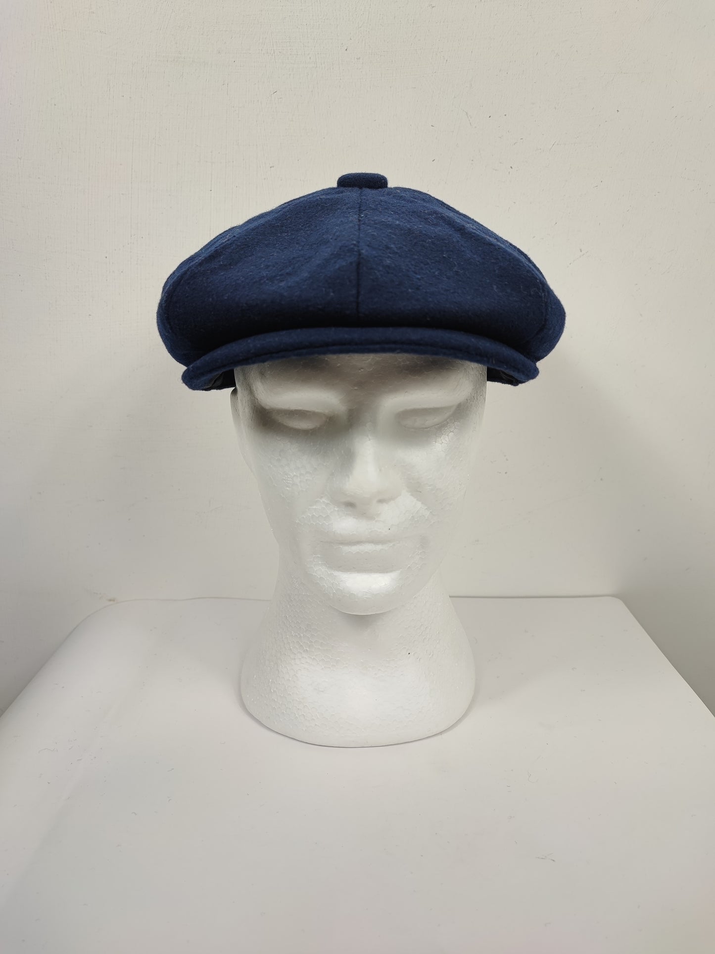 Coppola nuova blu notte inglese a otto spicchi in lana stile Peaky Blinders