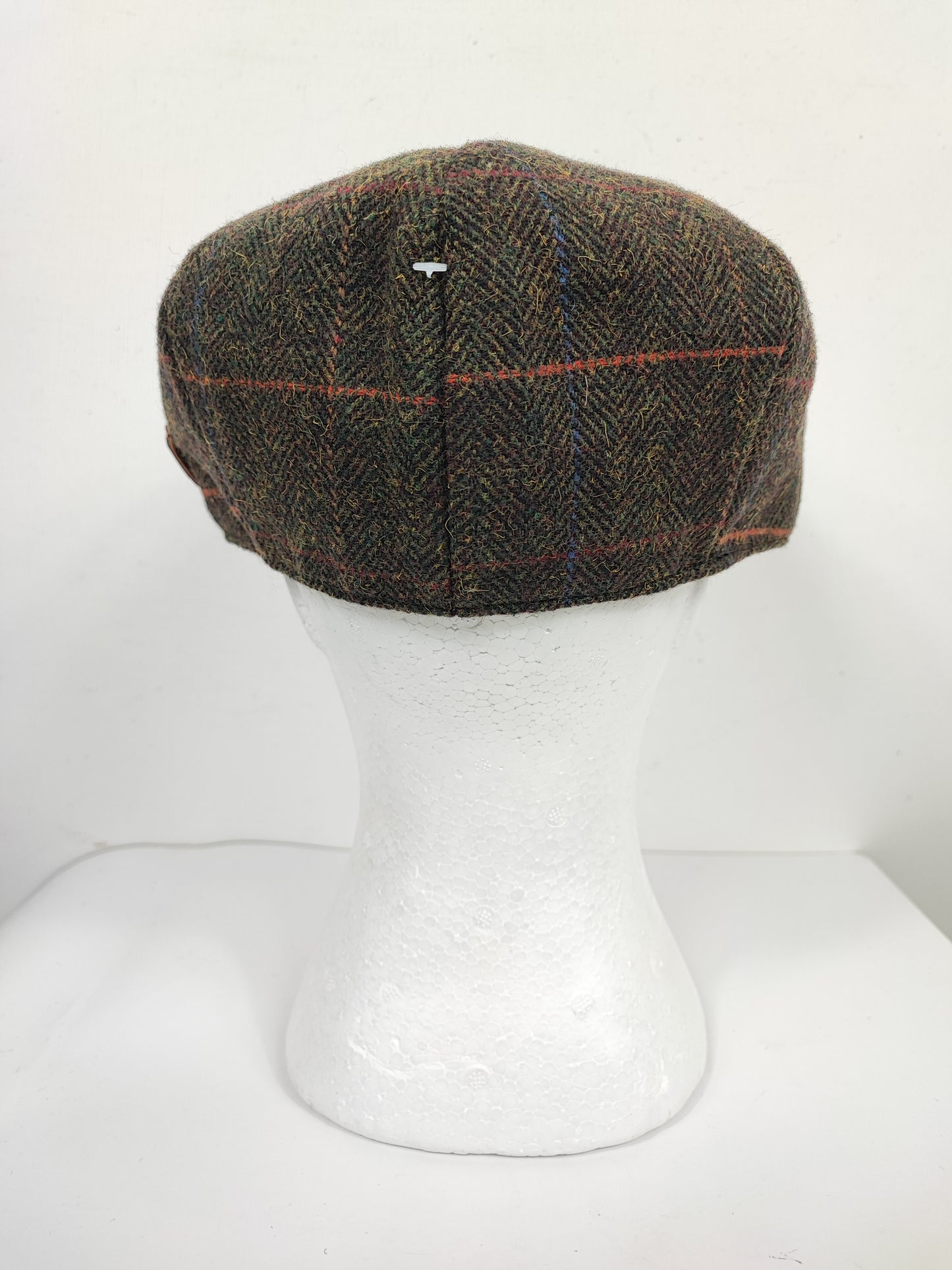 Coppola nuova in lana marrone in tweed colorato a otto spicchi stile Peaky Blinders